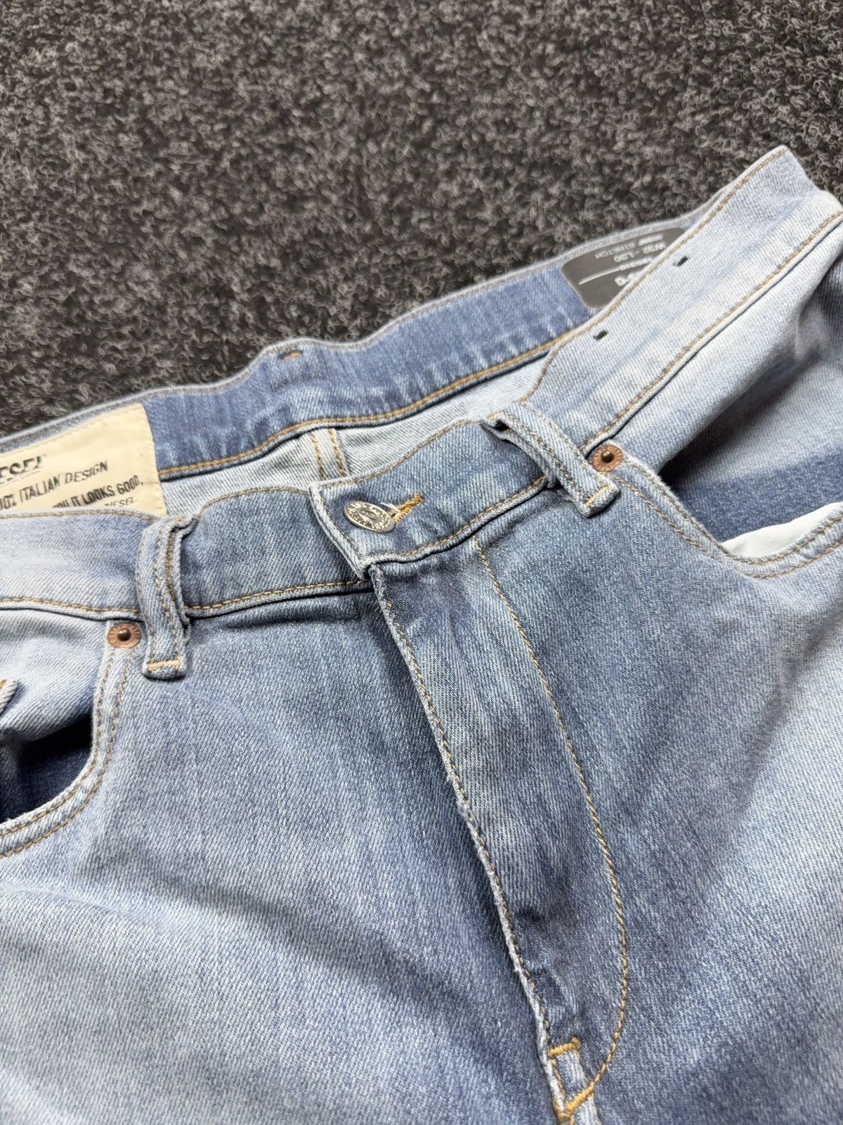 Diesel 00s Y2K Luxury vntg Diesel D-Strukt Slim Light Wash Jeans Size US 32 / EU 48 - 10 Thumbnail