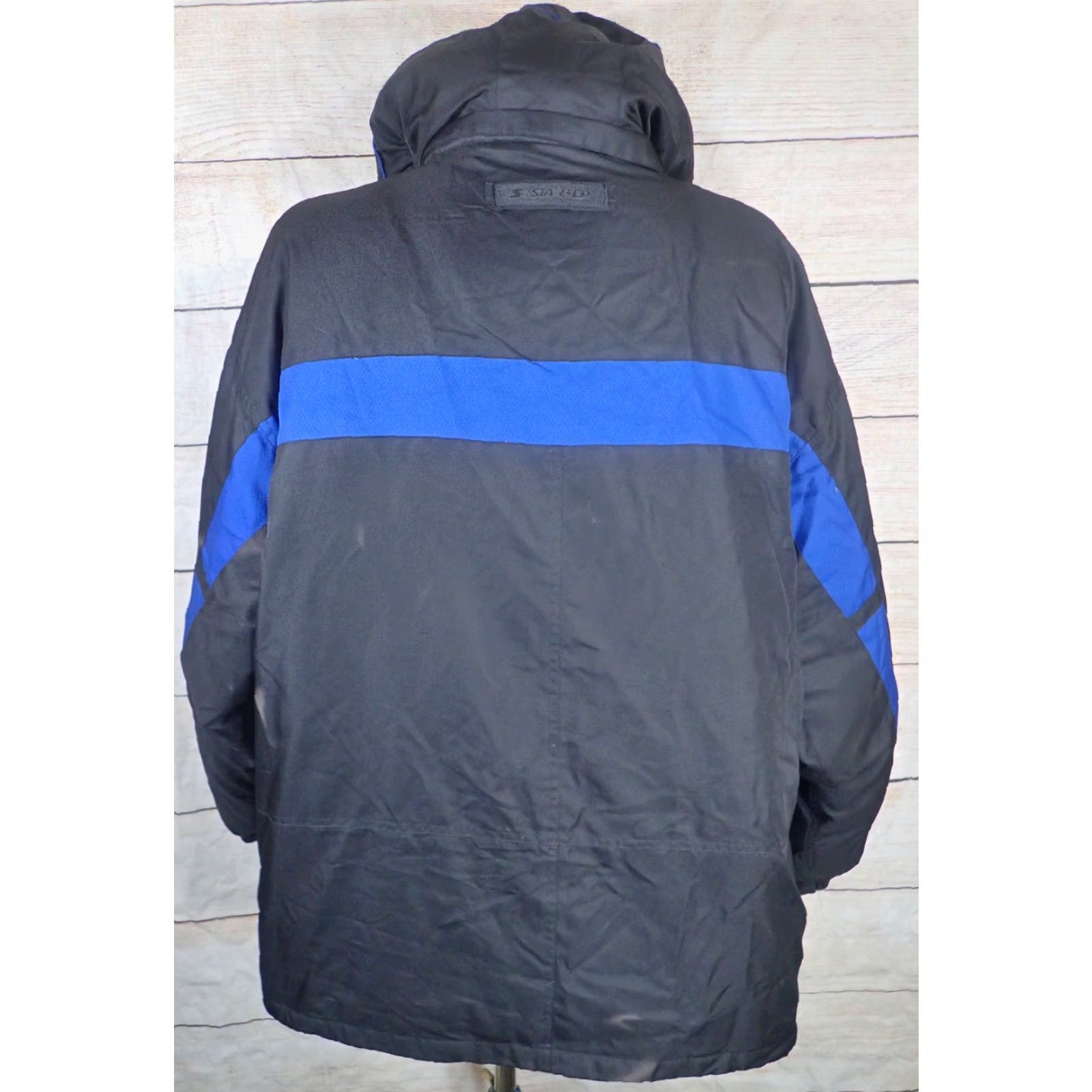 Starter VINTAGE STARTER Men's XL Down Feather Lined Jacket Heavy Duty Ski Winter Coat Black Blue Size US XL / EU 56 / 4 - 4 Thumbnail