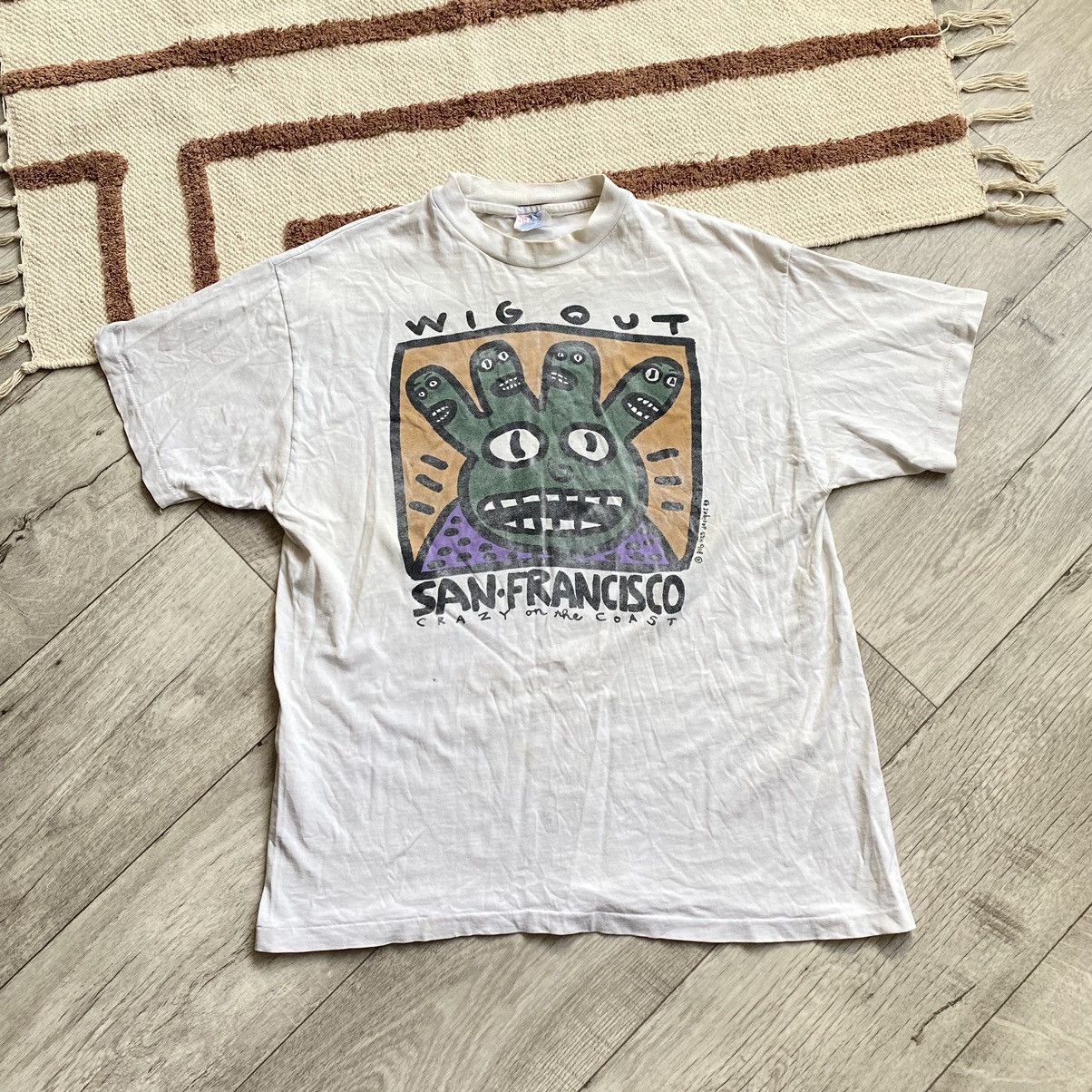 Vintage VINTAGE BIG HED 1992 SAN FRANCISCO CRAZY FACE T SHIRT Size US M / EU 48-50 / 2 - 1 Thumbnail