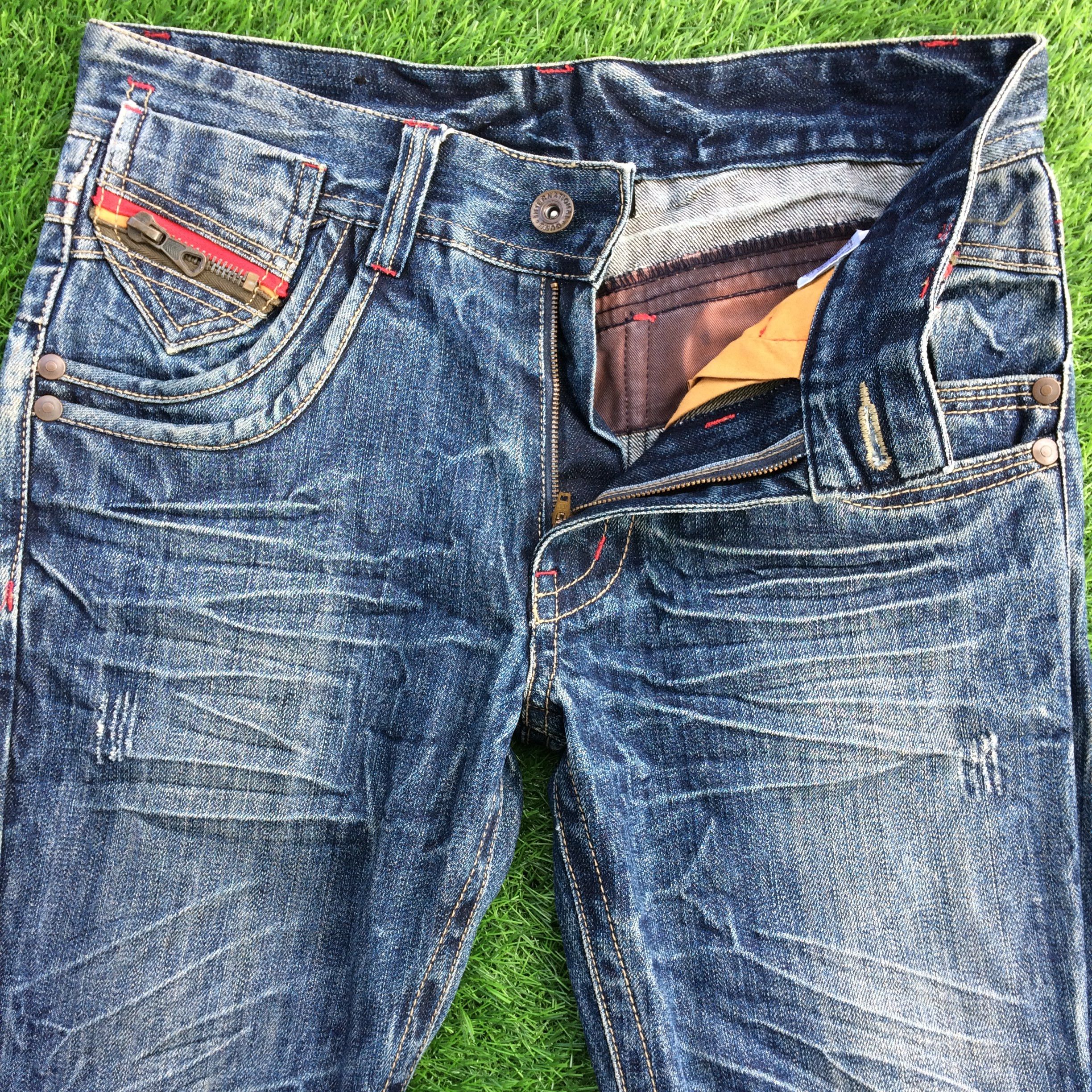 Japanese Brand Harajuku Double Pocket Bootcut Jeans #D-843 Size US 32 / EU 48 - 3 Thumbnail
