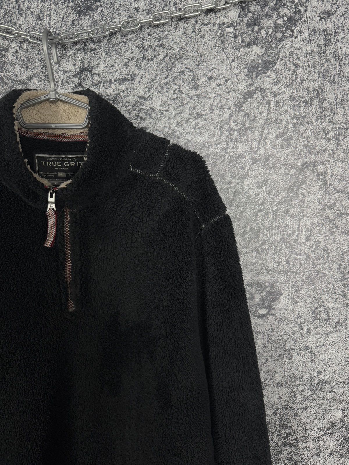 Vintage True Grit 1/4 Zip Deep Pile Fleece Jacket American Outdoor Size US L / EU 52-54 / 3 - 2 Thumbnail