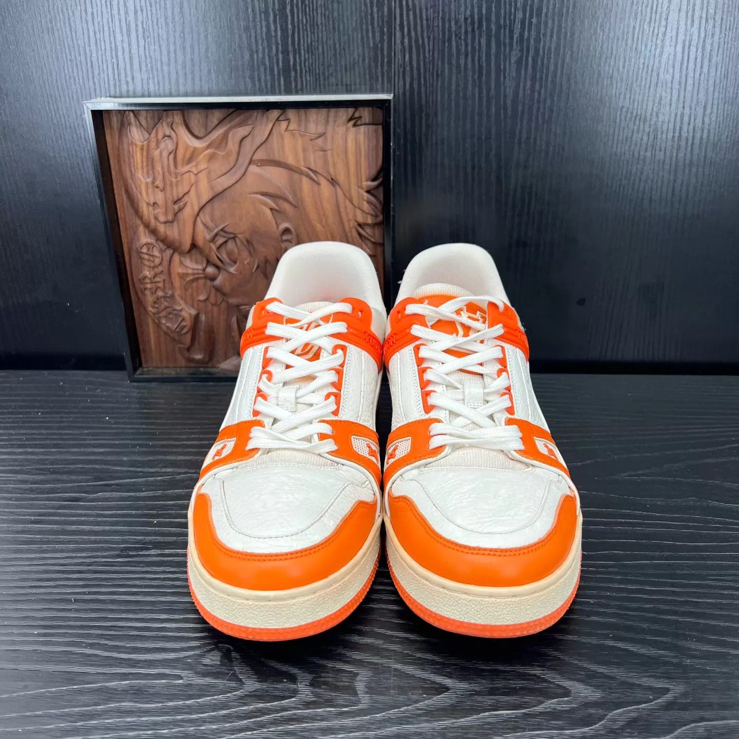 Louis Vuitton LV Trainer White Orange US7 EU41 New Original Box Size US 8 / EU 41 - 5 Thumbnail