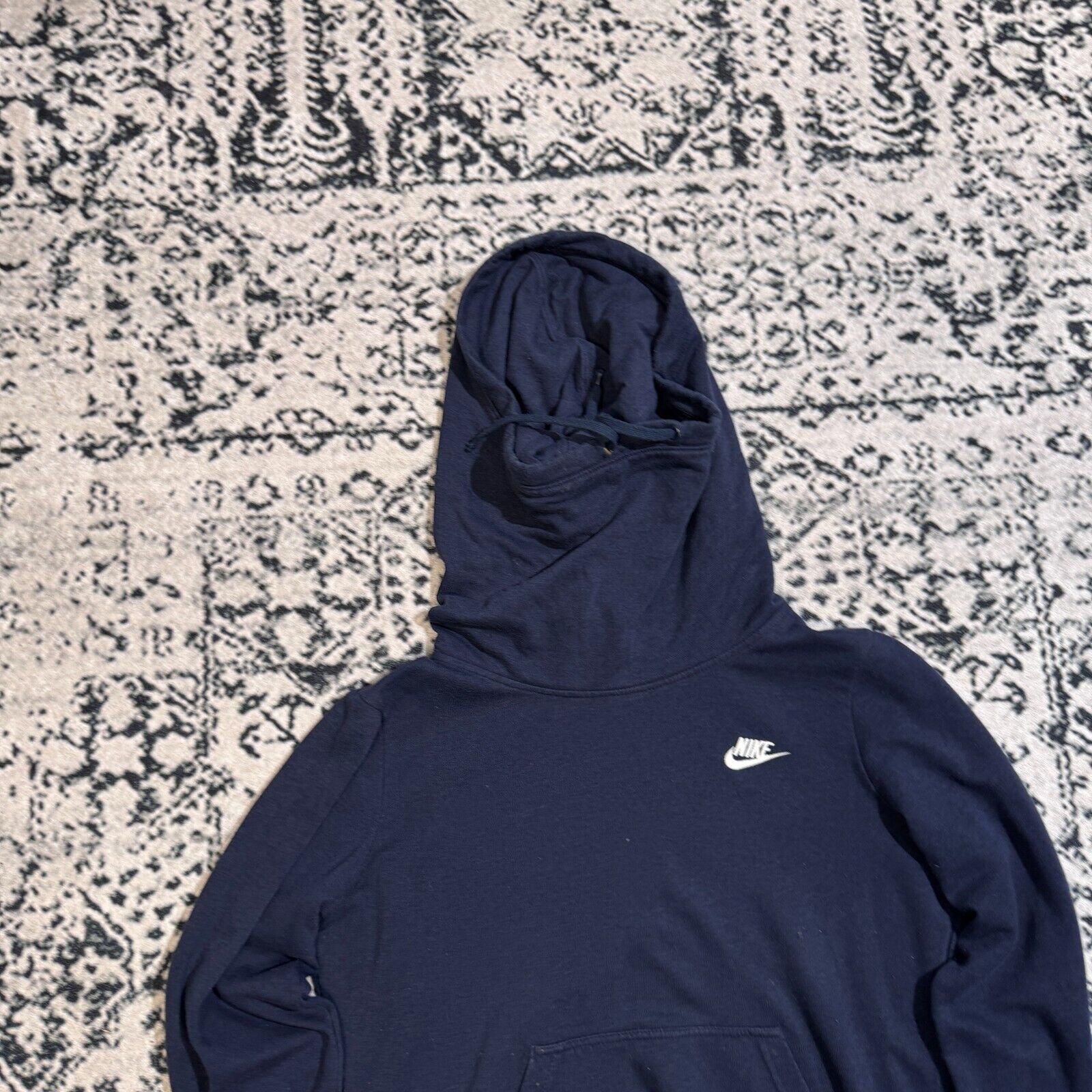 Nike × Vintage Vintage Nike Unisex Navy Cotton Hoodie Size M Ninja Fleece Size US M / EU 48-50 / 2 - 5 Thumbnail