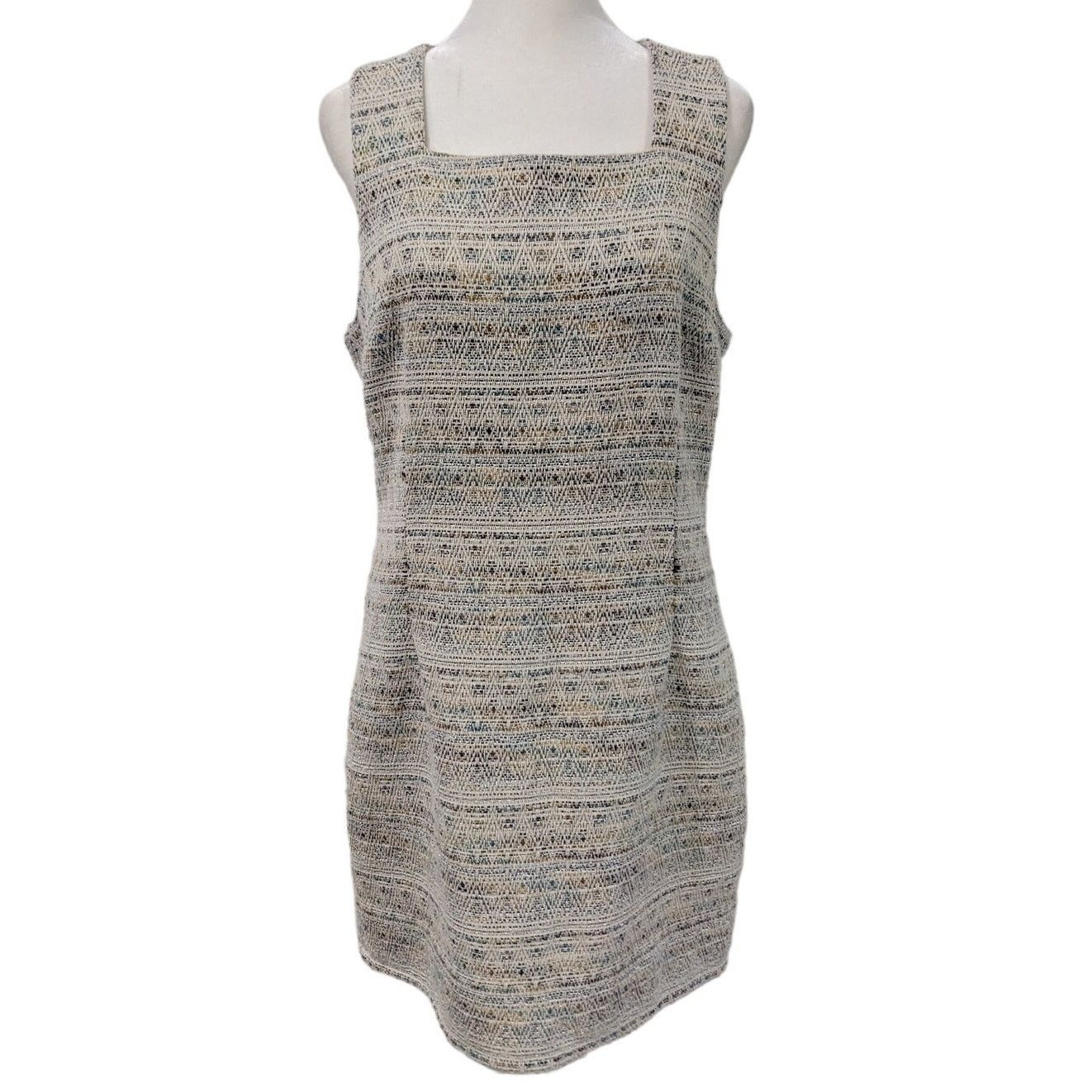 Other Lavand Herringbone Tweed Silver Dress Large Size L / US 10 / IT 46 - 2 Thumbnail