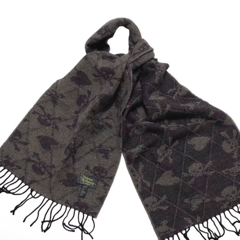 Vivienne Westwood Vivienne Westwood Love Skull Wool Double Face Scarf Size ONE SIZE - 1 Thumbnail