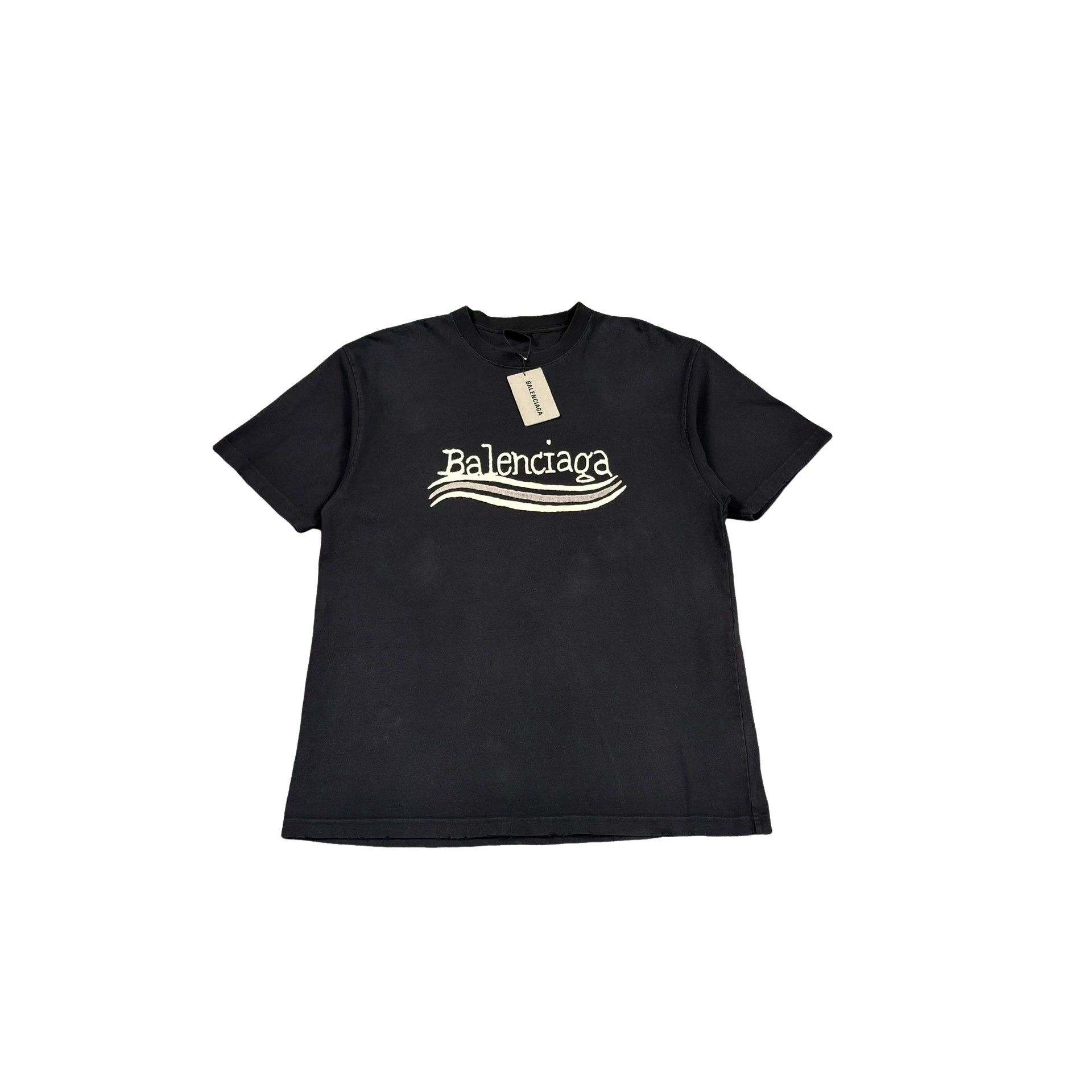 Balenciaga Balenciaga Wave Logo T-Shirt Size S Size US S / EU 44-46 / 1 - 1 Thumbnail