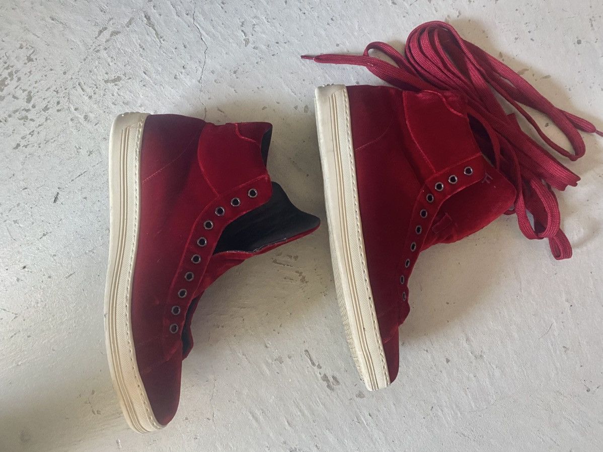 Tom Ford Tom Ford high top red velvet sneakers Size US 10.5 / EU 43-44 - 3 Thumbnail