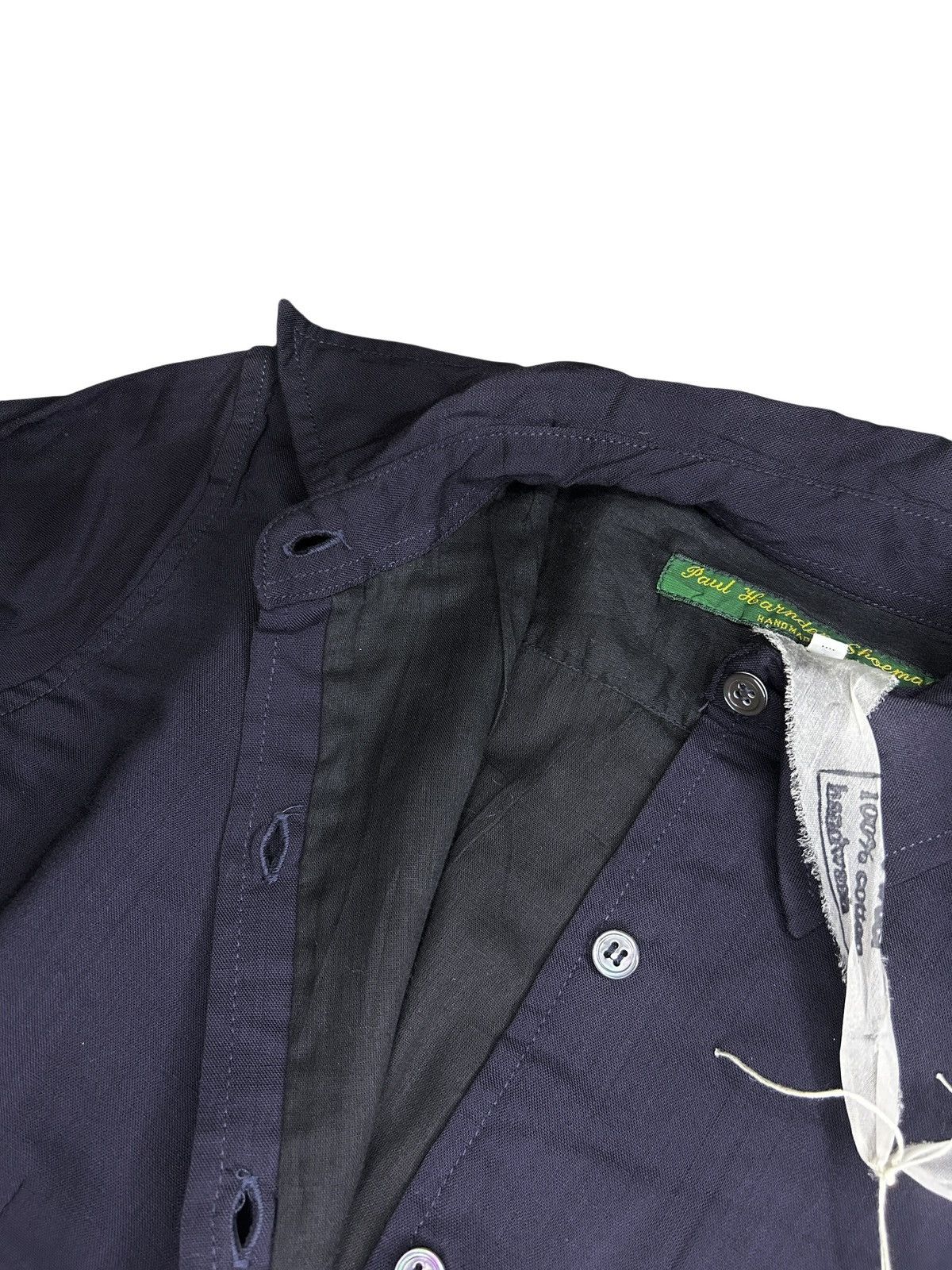 Paul Harnden Shoemakers Navy Wool Button Up Shirt Size S / US 4 / IT 40 - 9 Thumbnail