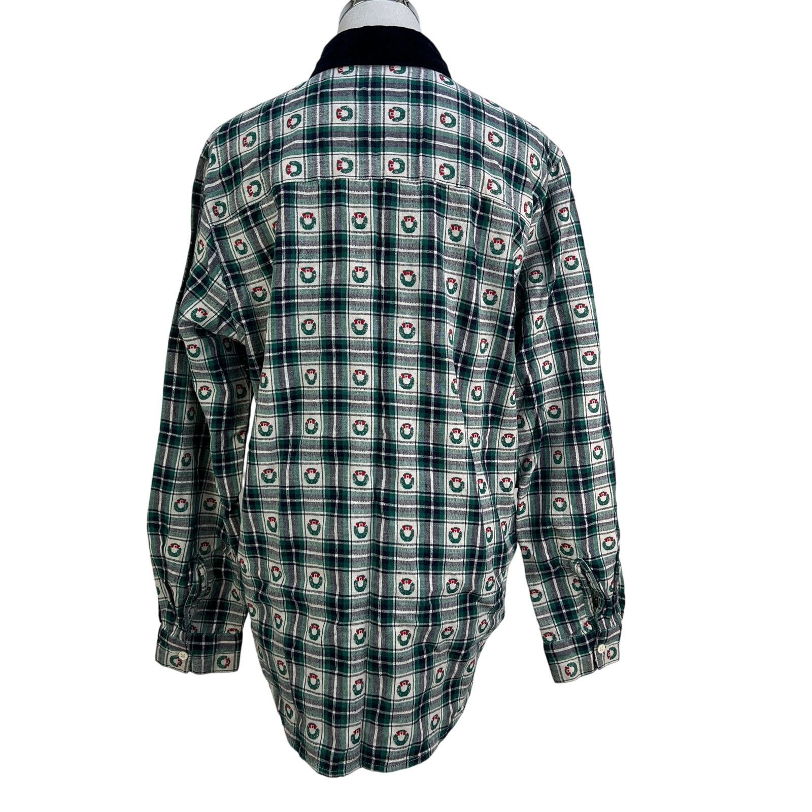 Vintage Vintage Christmas Wreath Button Up Shirt Bobbie Brooks Size L / US 10 / IT 46 - 8 Thumbnail