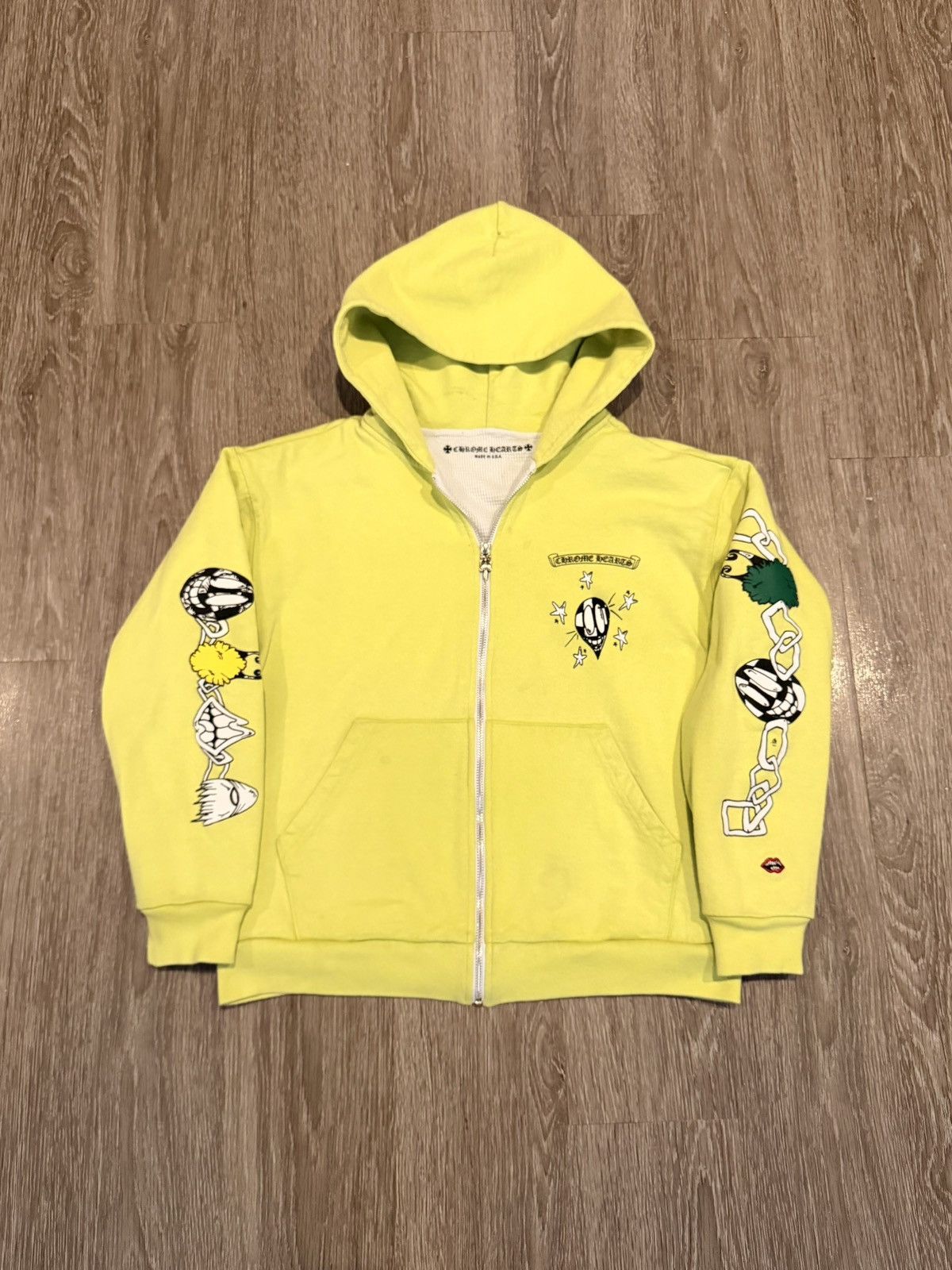 Chrome Hearts × Matty Boy / Caution Hoodie Yellowクロムハーツ新作 Chrome Hearts Chrome Hearts Matty Boy Caution Thermal Zip Up