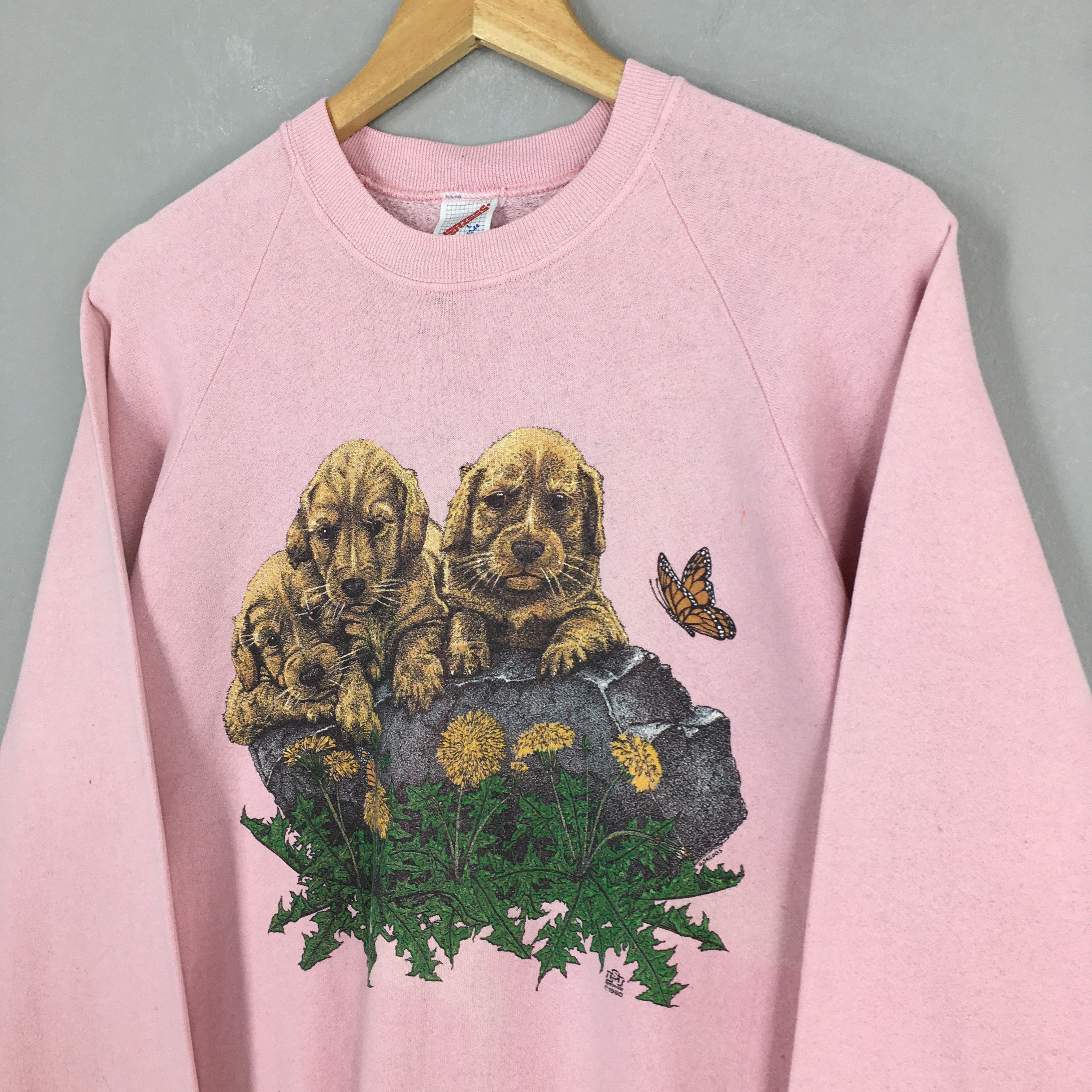 Jerzees × Vintage Vintage Dog Graphic Printed Pink Sweatshirt Large Size US L / EU 52-54 / 3 - 3 Thumbnail