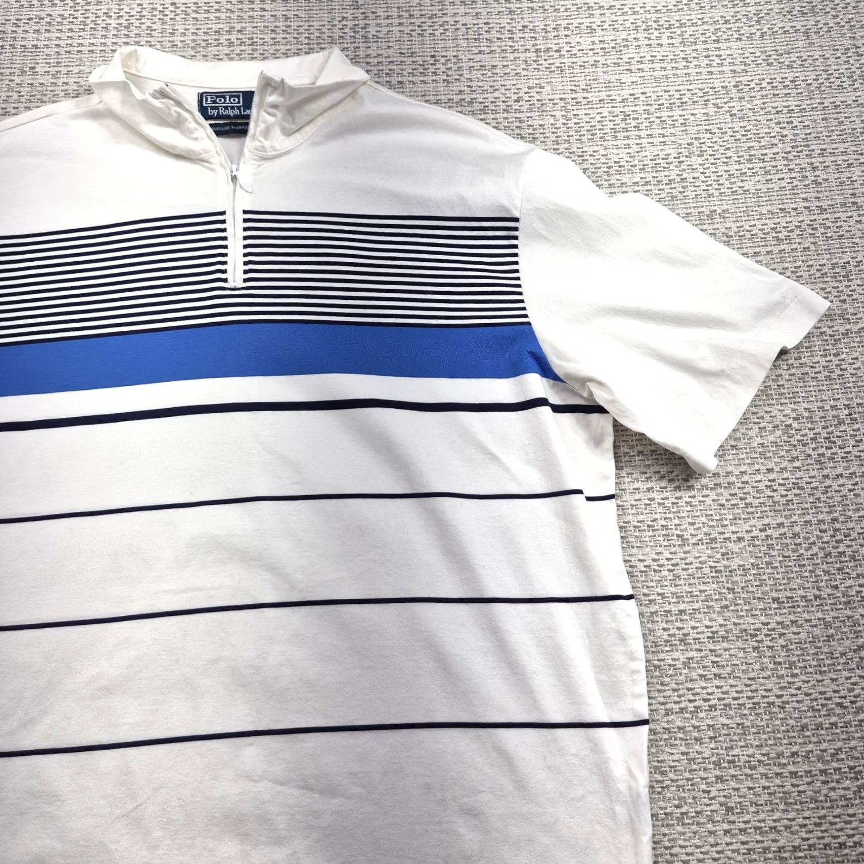 Polo Ralph Lauren Polo By Ralph Lauren Polo Shirt Mens Large White Stripe 1/4 Zip Golf Performance Size US L / EU 52-54 / 3 - 2 Thumbnail