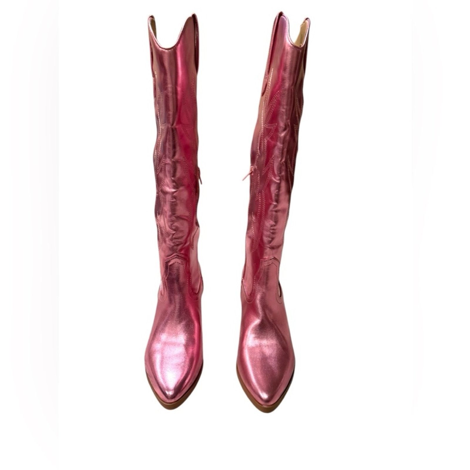 Other DREAM PAIRS Pointed-Toe Cowgirl Knee-high Boots Pink 8.5 Size US 8.5 / IT 38.5 - 8 Thumbnail