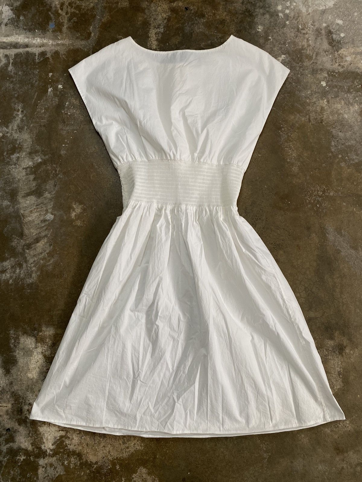 Prada PRADA White Ruffle Front Dress Size XS / US 0-2 / IT 36-38 - 5 Thumbnail