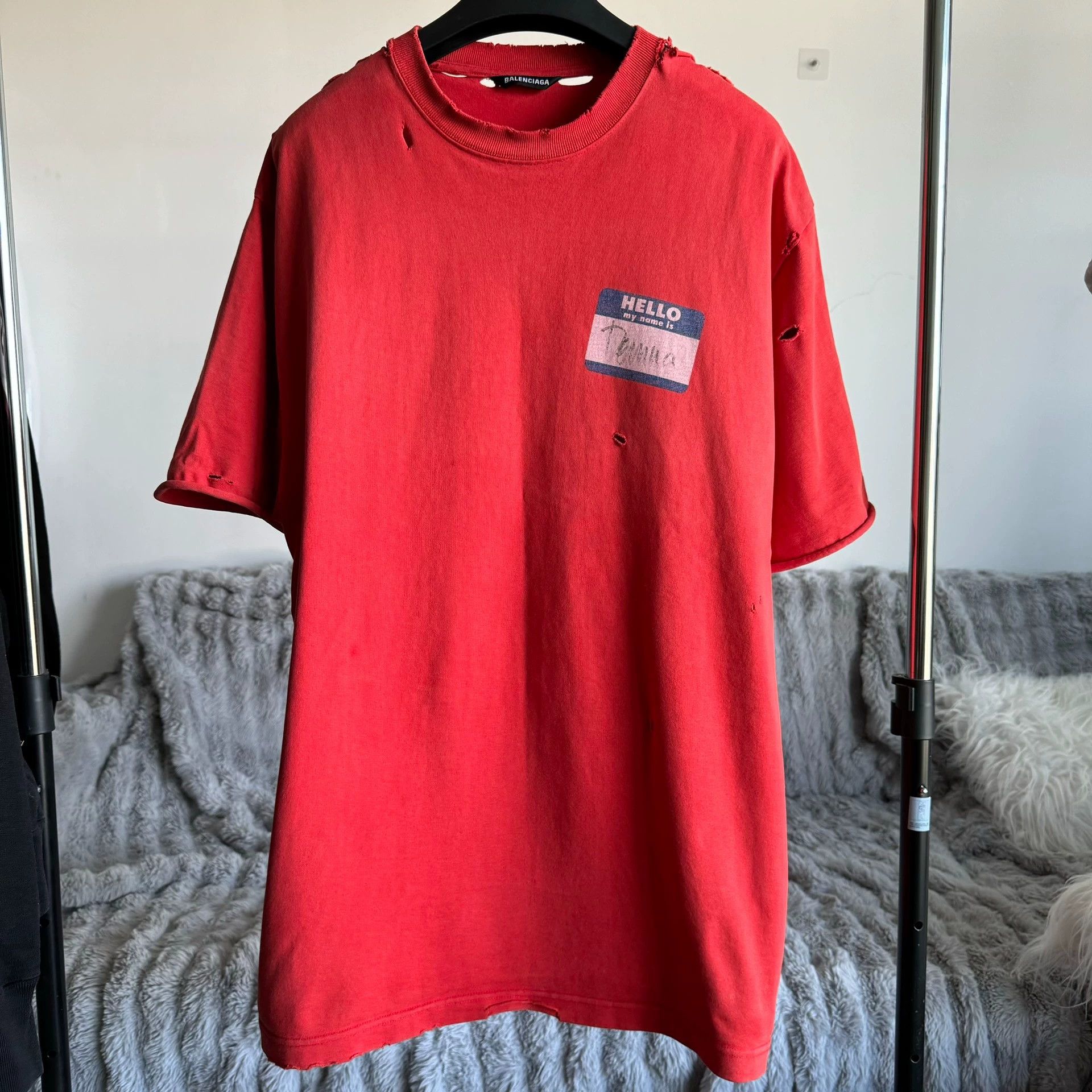 Balenciaga vintage designer signature short sleeved shirt