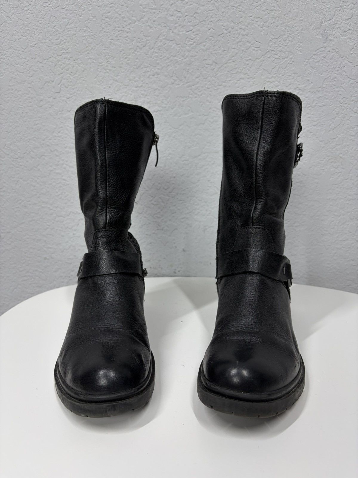 If Six Was Nine AS 98 Vibe Artisan Black Leather Side Zip Ankle Biker Boots Size US 7 / EU 40 - 8 Thumbnail