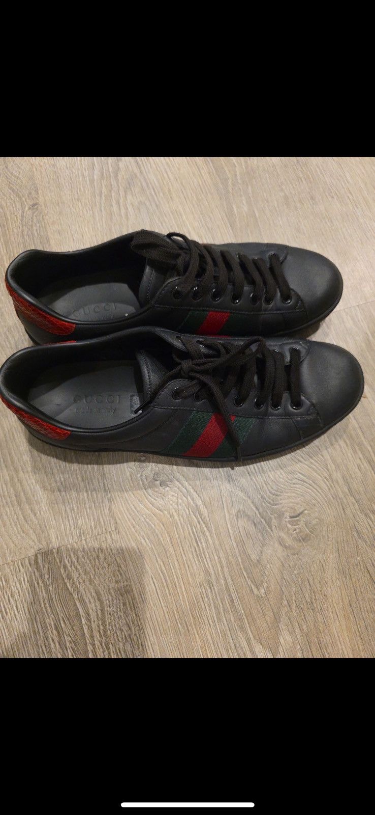 Gucci Gucci Ace Sneakers – black /Green – Size 8.5 Great Condition Size US 8.5 / EU 41-42 - 1 Thumbnail