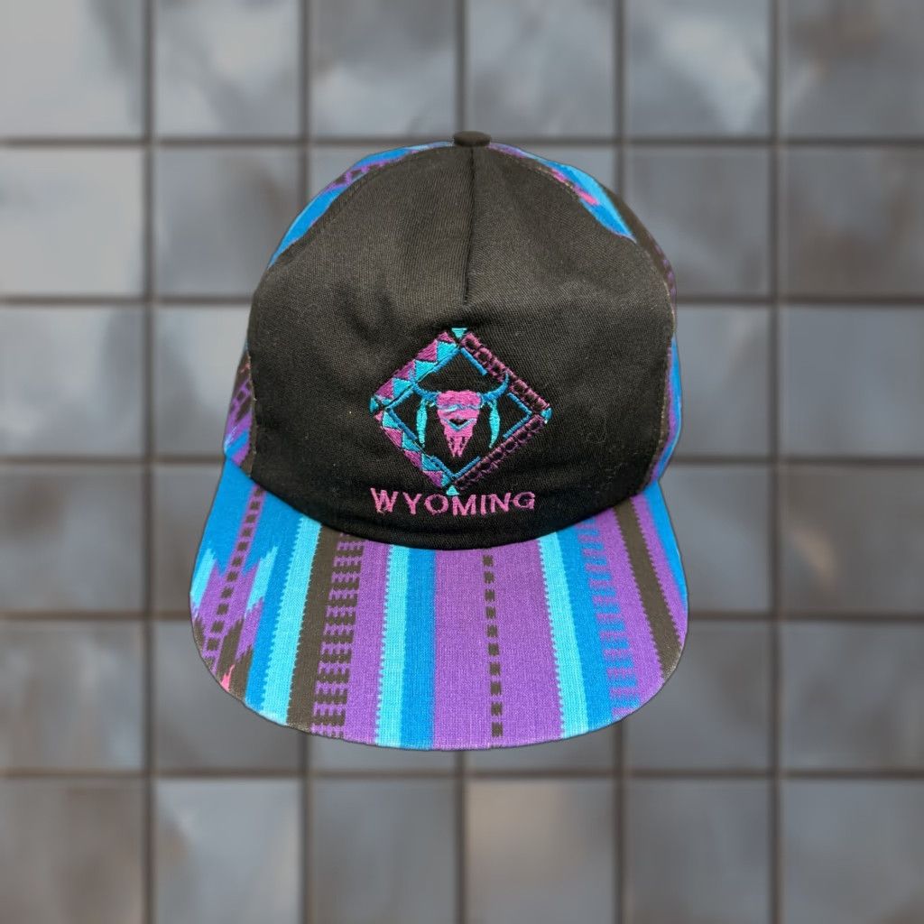 Vintage VINTAGE Impressions Men's Blue Aztec Athletic Hat Cap One Size Adjustable Strapback USA Size ONE SIZE - 1 Thumbnail