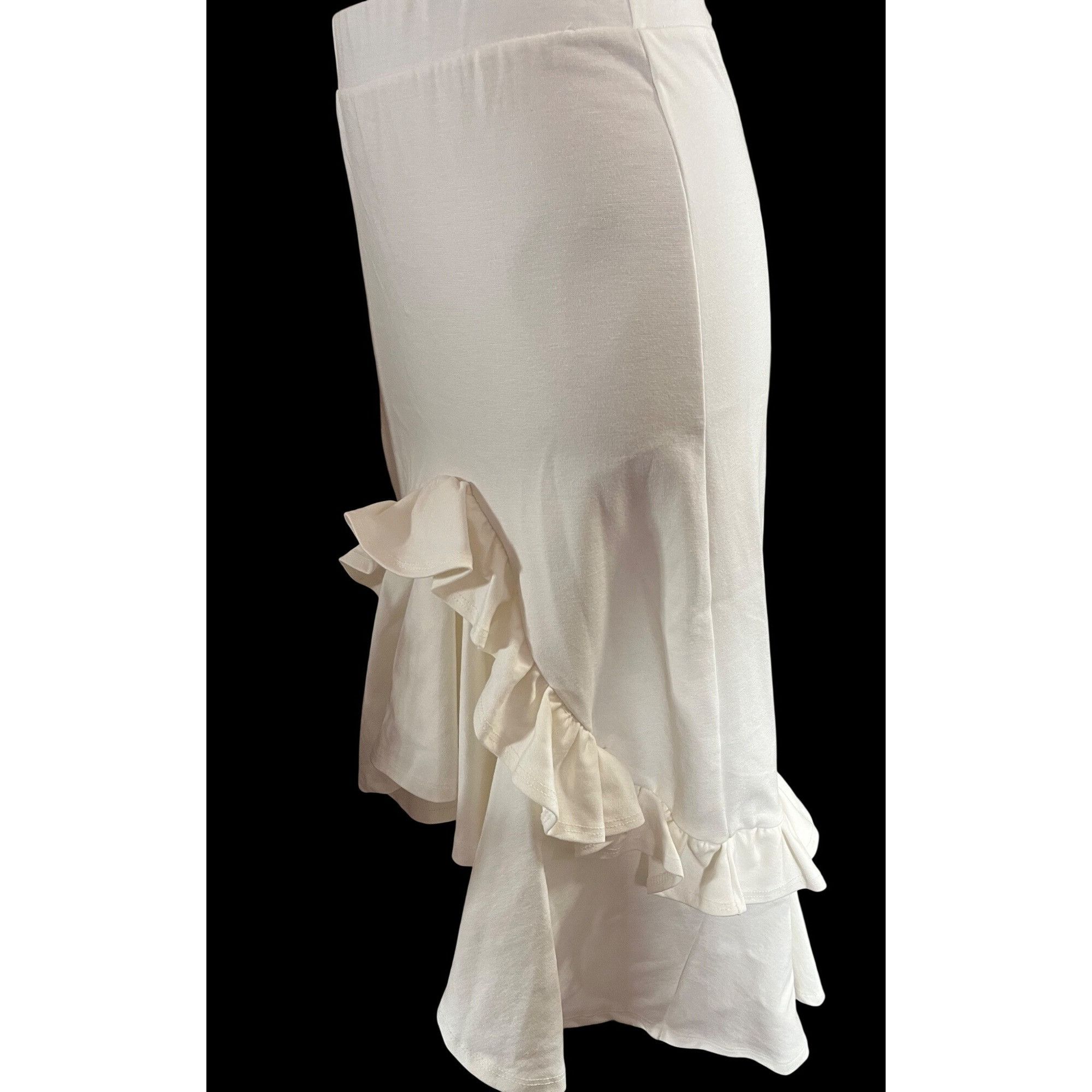 Other Brigitte Brianna Ivory Frill Skirt Womens Small Ruffle Hem H Size 26" / US 2 / IT 38 - 9 Thumbnail