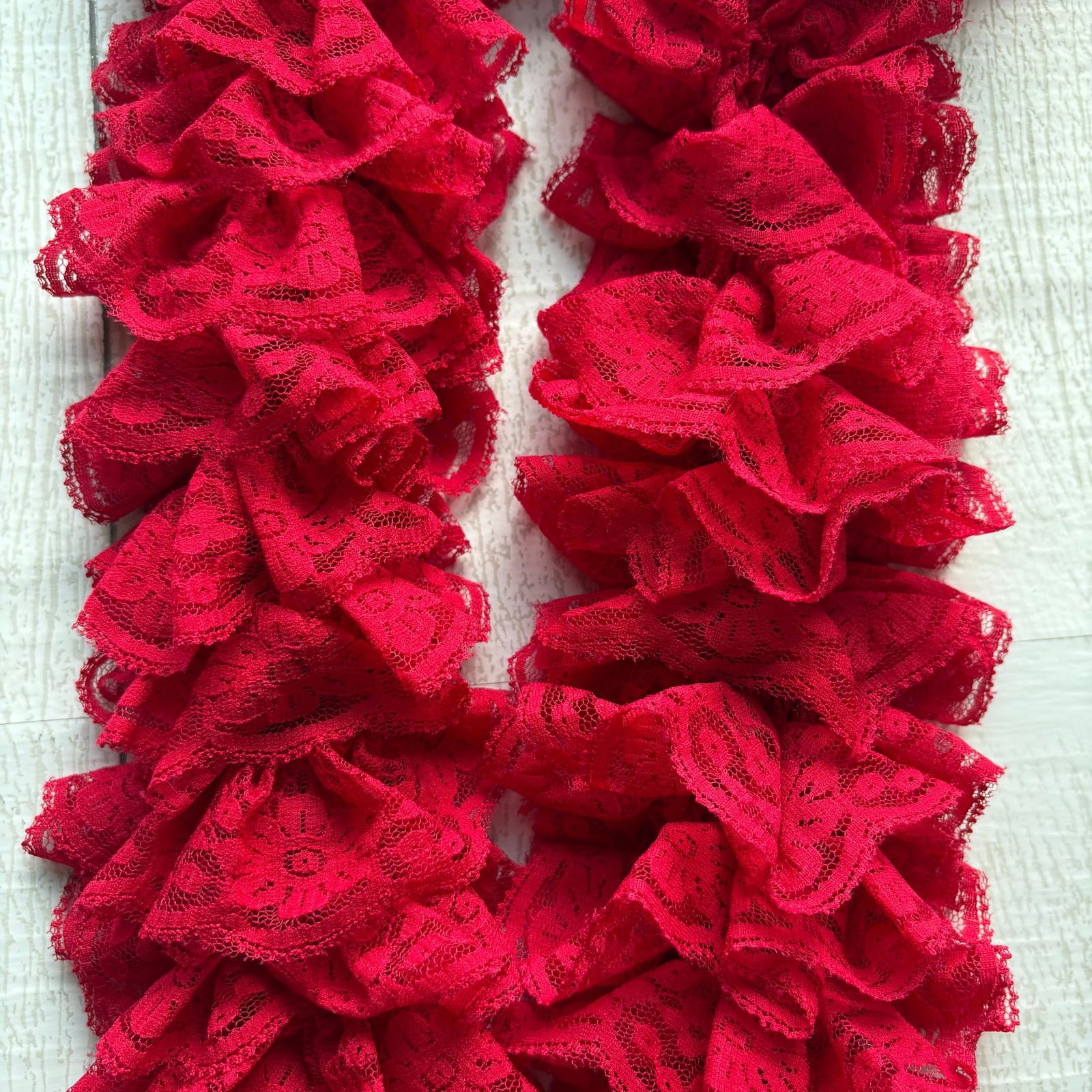 Handmade Handmade Red Lace Ruffle Layered Scarf Size ONE SIZE - 3 Thumbnail