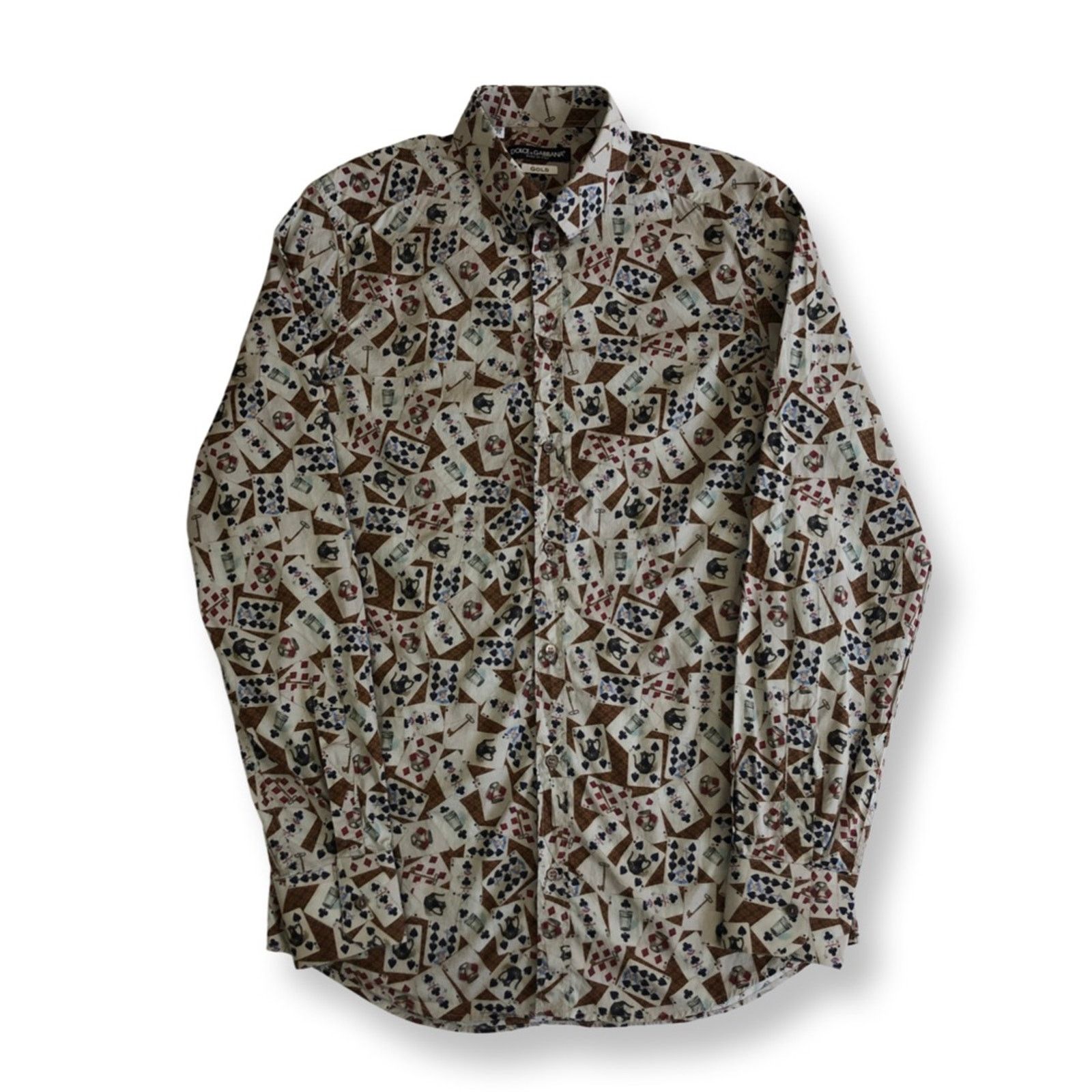 Dolce & Gabbana Dolce & Gabbana Playing Cards Logo Shirt Size US S / EU 44-46 / 1 - 10 Thumbnail