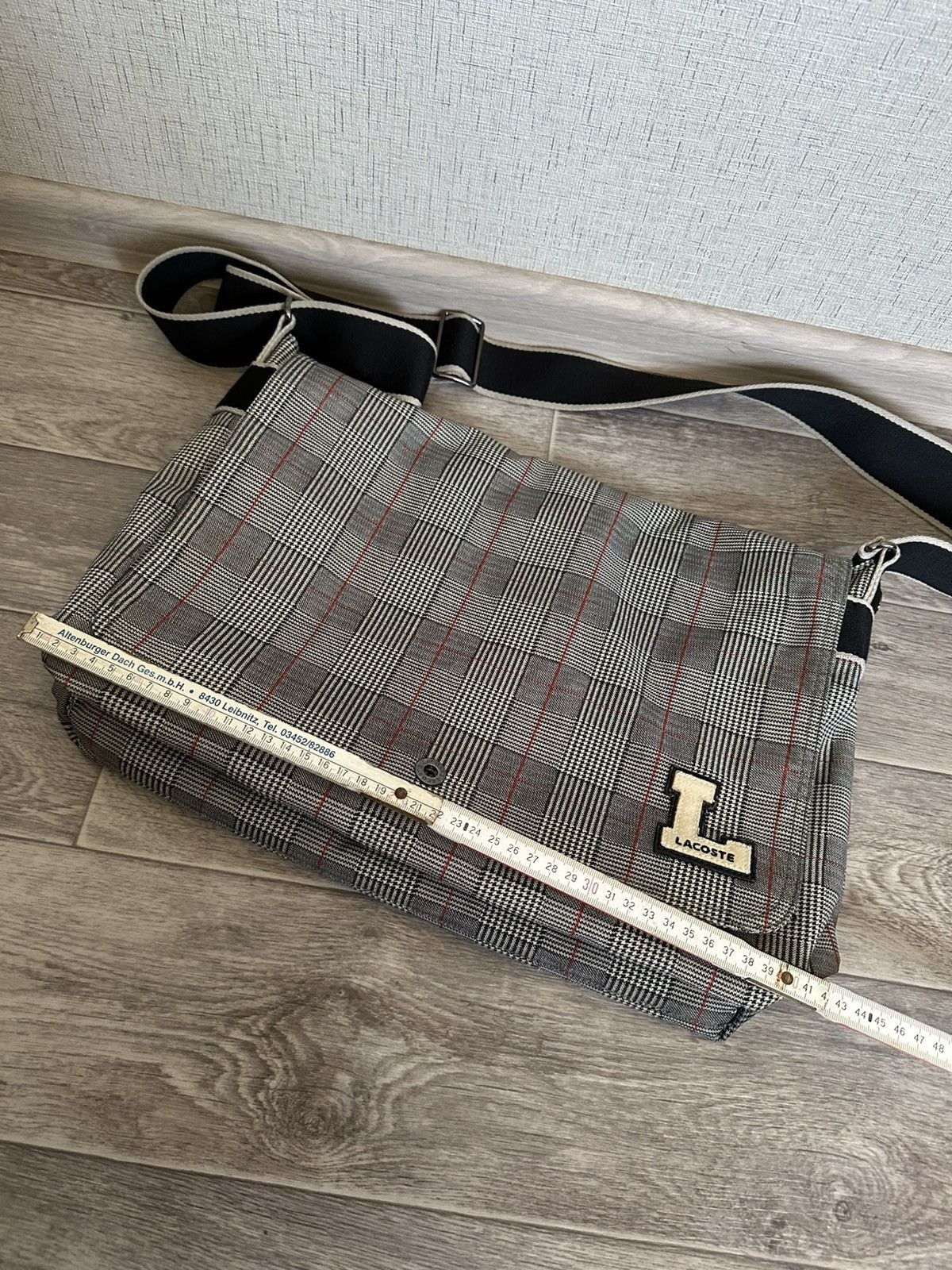 Lacoste × Vintage Vintage Lacoste Bag Laptop Rare Retro Grey Campus Size ONE SIZE - 22 Thumbnail