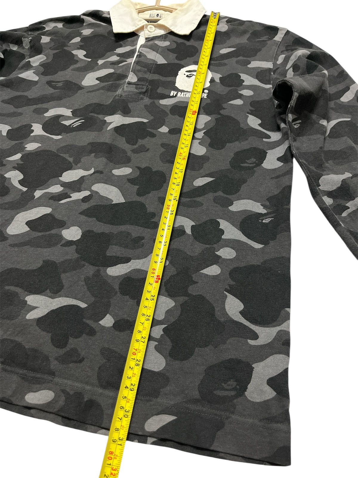 Bape A BATHING APE CAMO LONG SLEEVE POLO SHIRT Size US L / EU 52-54 / 3 - 11 Thumbnail
