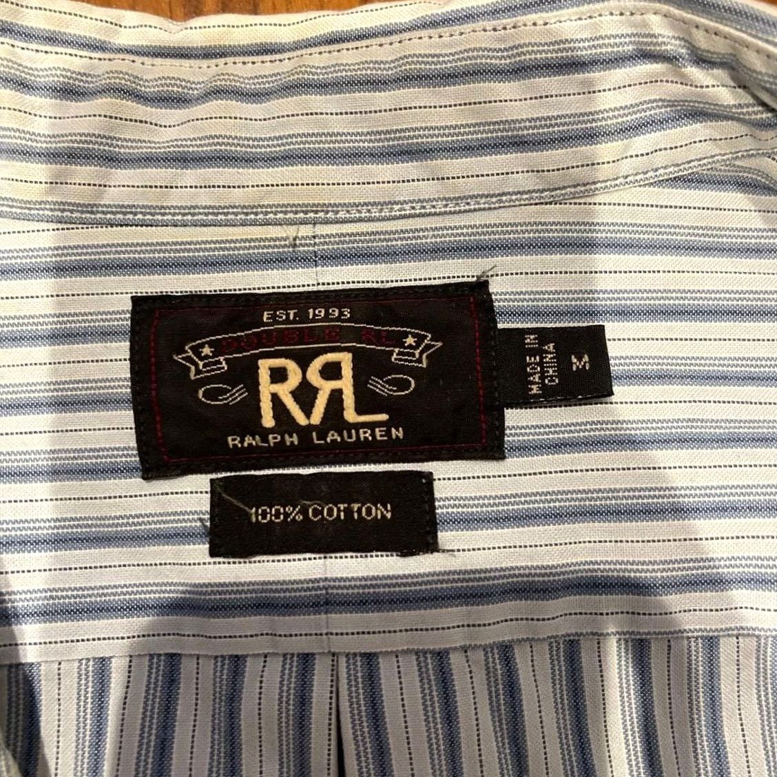 Ralph Lauren RRL Ralph Lauren Button-Up Shirt Men Blue M Long Sleeve Striped Cotton Casual Size US M / EU 48-50 / 2 - 3 Thumbnail