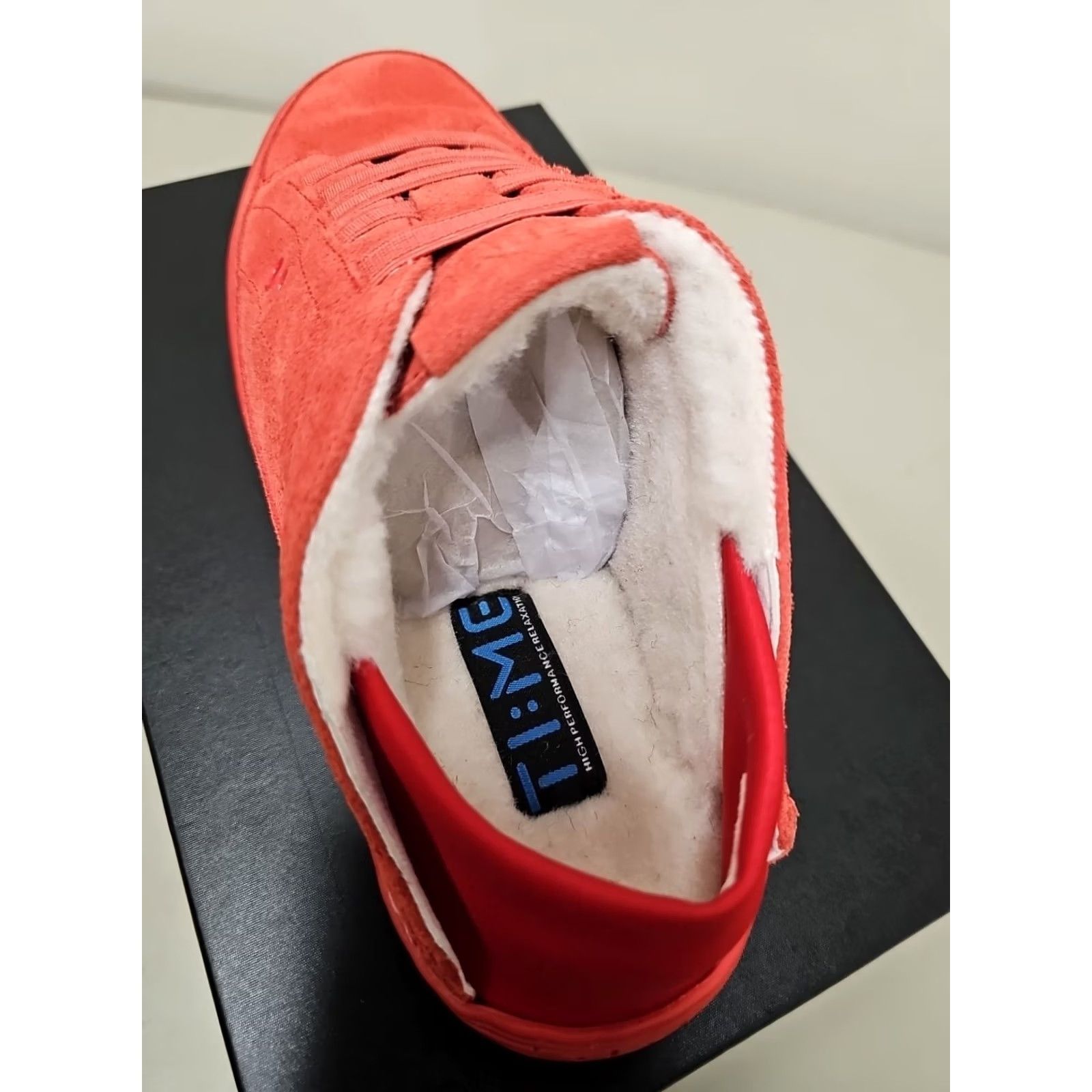 Vintage Time Slippers Women's Slipper Sneakers Size 9.5 Red Suede Slip-On Wool Liner CandEver Cane? Size US 10 / IT 40 - 6 Thumbnail