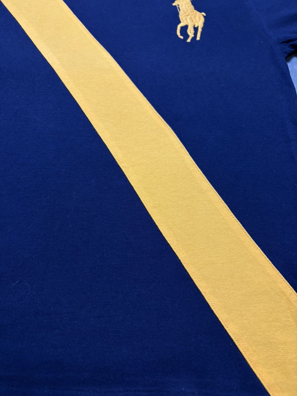 Designer × Polo Ralph Lauren × Vintage Ralph Lauren Sash Tee Navy / Yellow – Big Pony – Size M Size US M / EU 48-50 / 2 - 4 Thumbnail