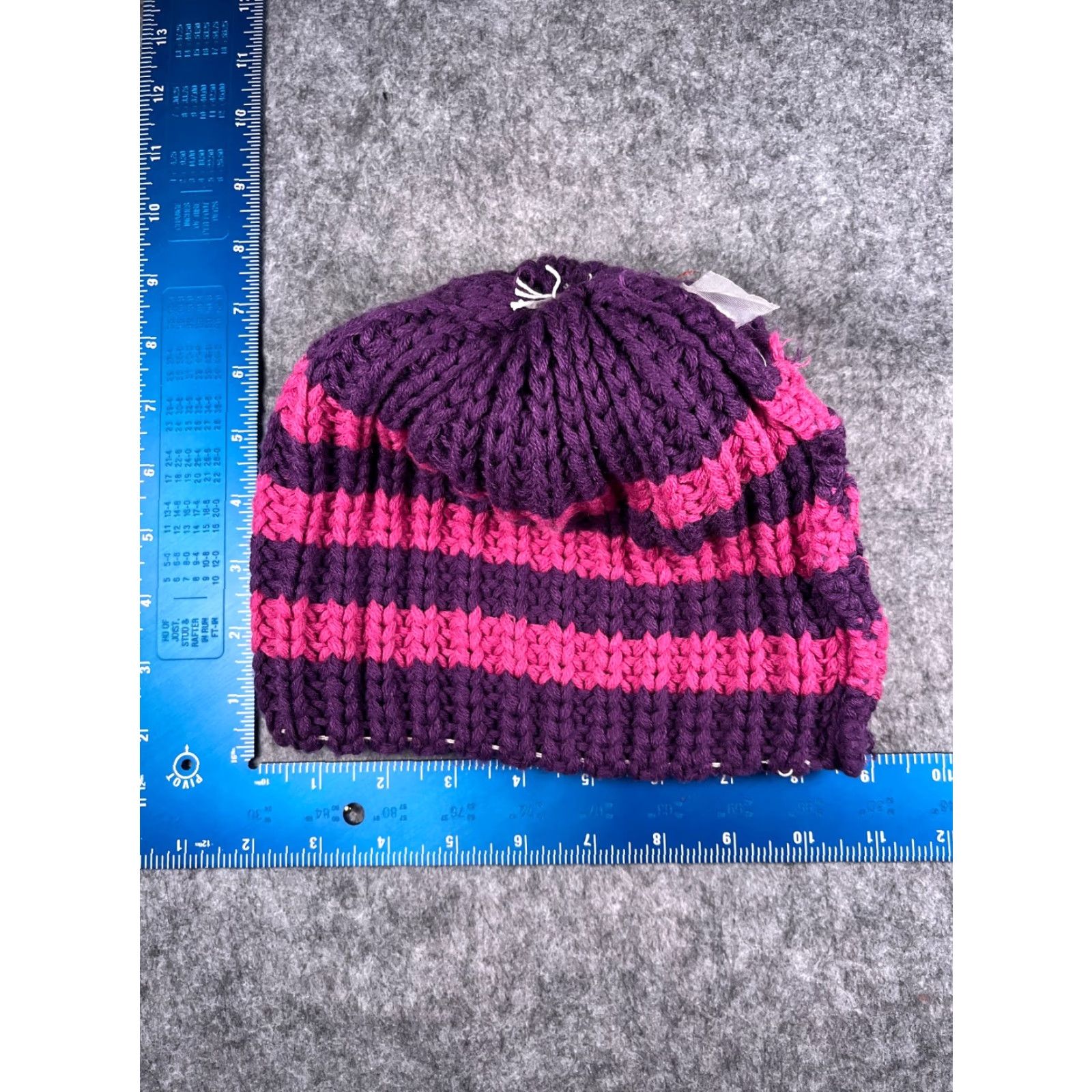Vintage VINTAGE Beanie Womens Knit Hat Adult One Size Purple Pink Striped Winter Ski Accessories Size ONE SIZE - 6 Thumbnail