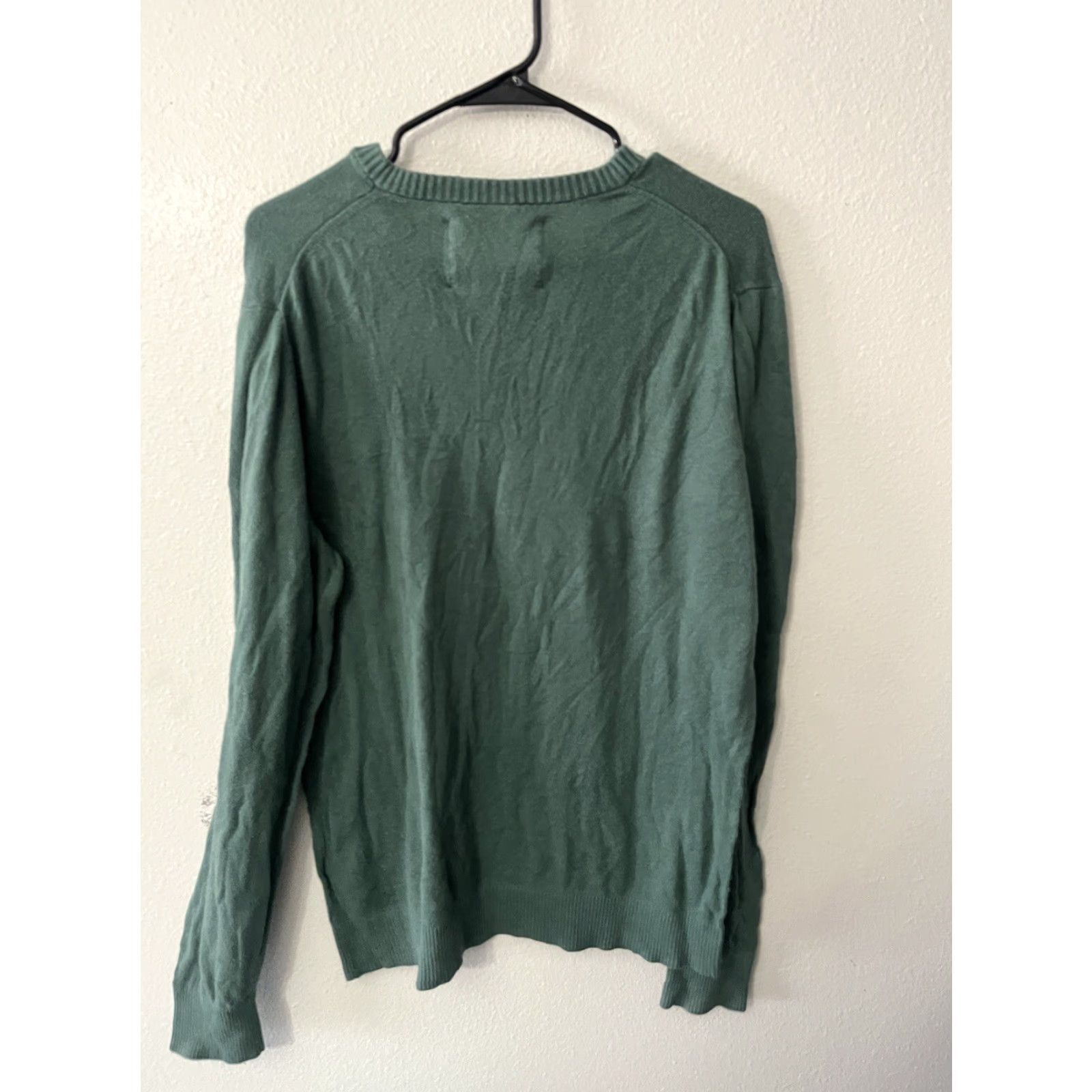 Abercrombie & Fitch VINTAGE Abercrombie & Fitch Sweater Men Large Logo Embroidered V-Neck Green Cashmere Cotton Pullover Casual Size US L / EU 52-54 / 3 - 3 Thumbnail