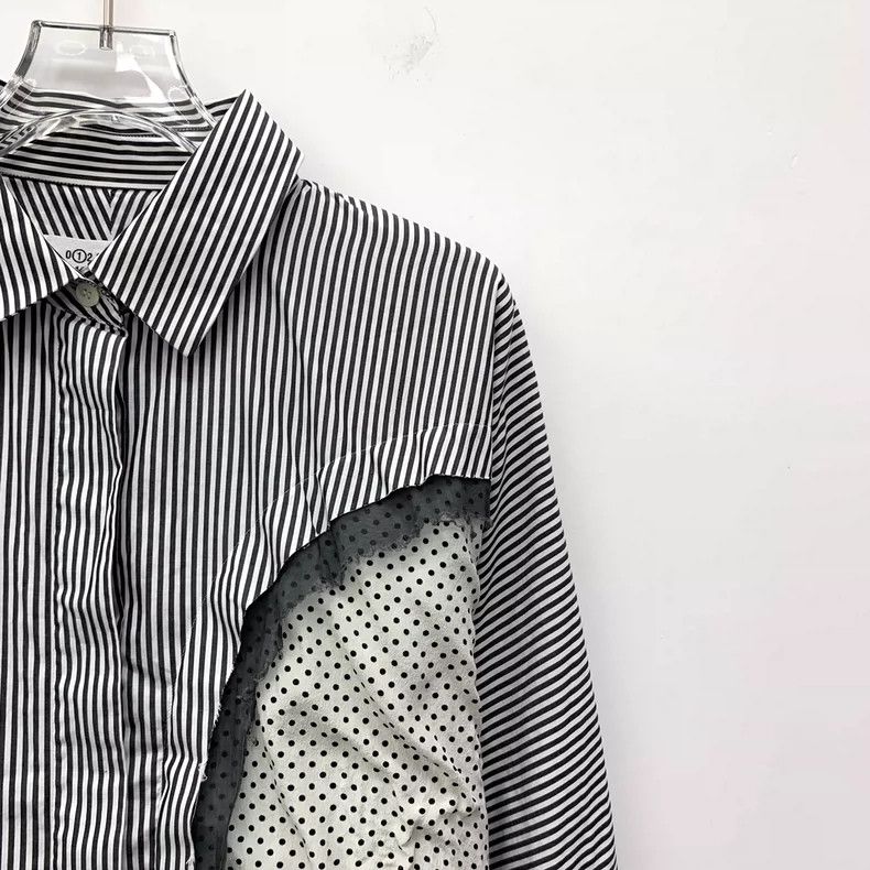 Maison Margiela Color-blocked striped polka dot stitching