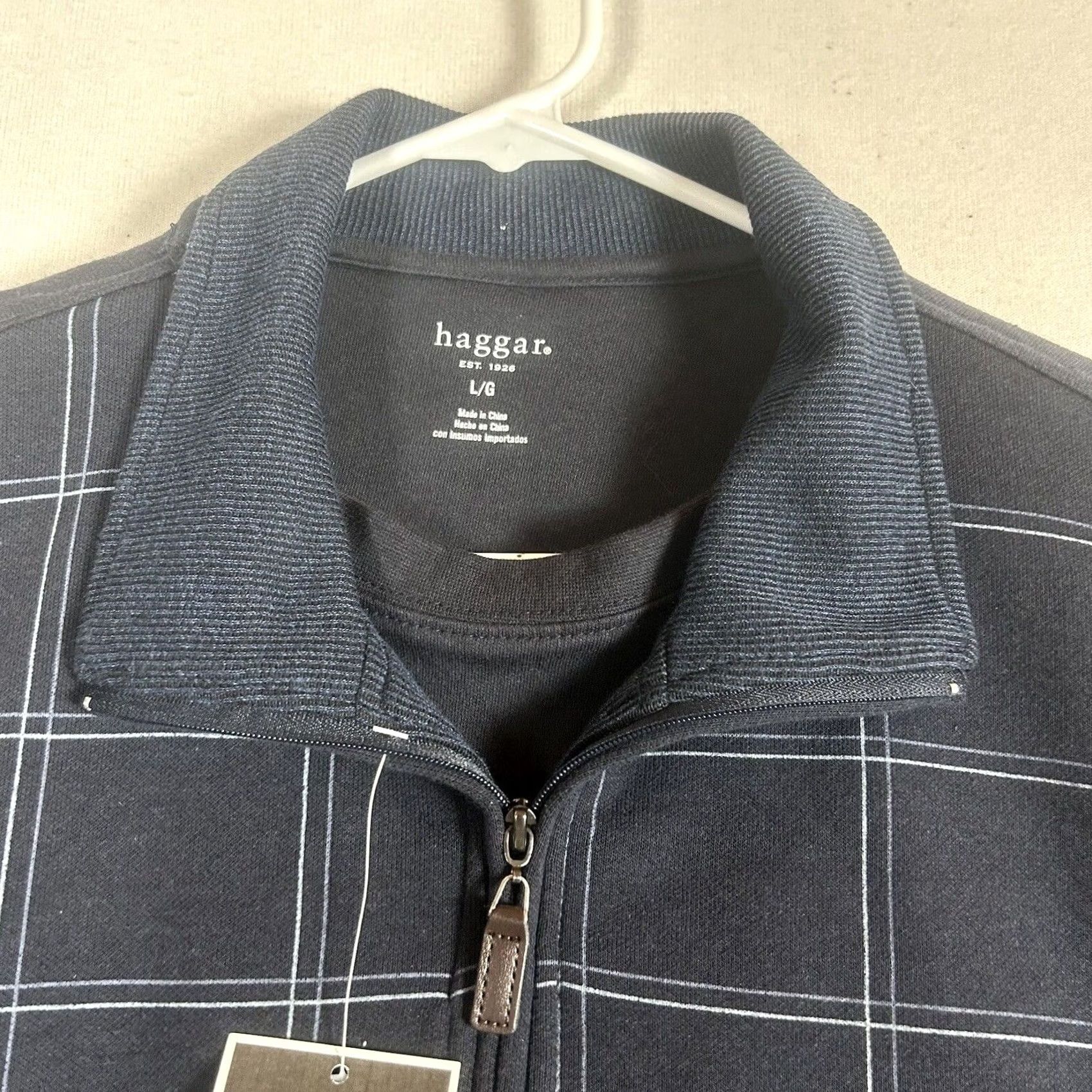 Haggar Haggar Polo Shirt Long Sleeve Button-Down Knit Solid Blue Men's Large Size US L / EU 52-54 / 3 - 4 Thumbnail