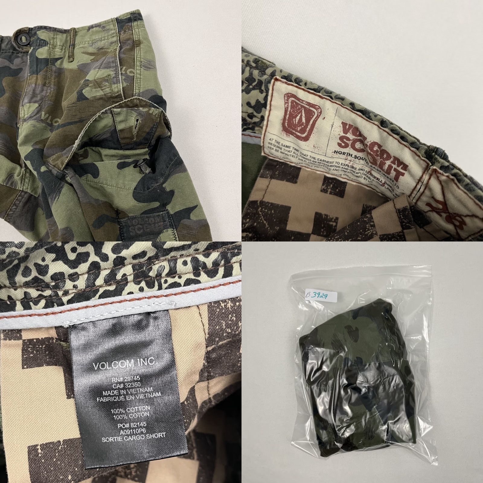 Volcom Volcom Shorts Cargo Scout Mens Size 28 x 9" Green Brown Camo Military Skater Y2K Size US 28 / EU 44 - 8 Thumbnail