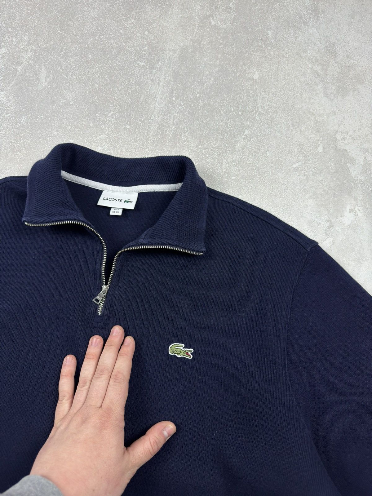 Lacoste Lacoste Mens Zip-Up 1/4 High Neck Interlock Sweatshirt Size US XXL / EU 58 / 5 - 4 Thumbnail