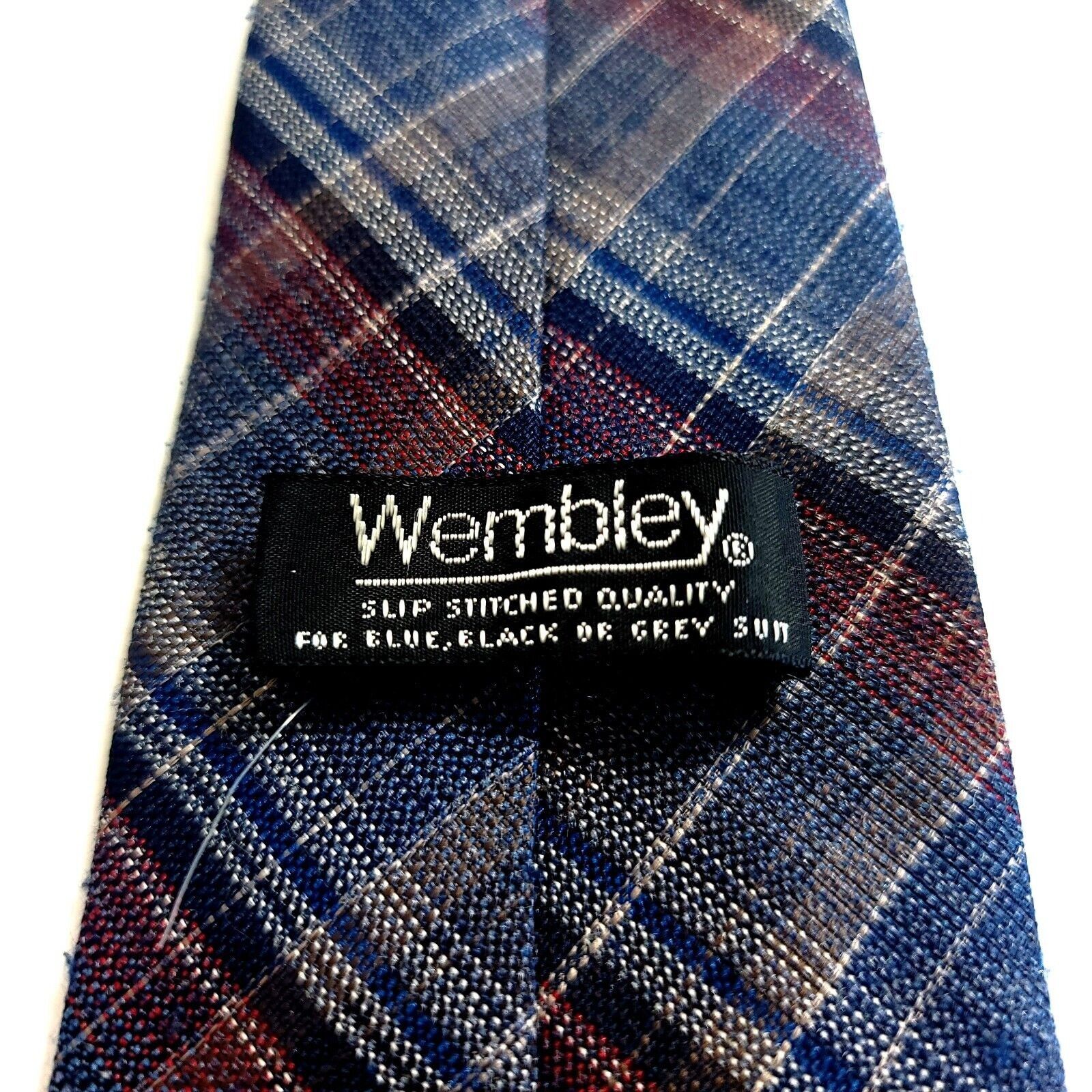 Other Wembley Blue Maroon Tan Plaid Woven Polyester Wool Silk Shor Size ONE SIZE - 3 Thumbnail