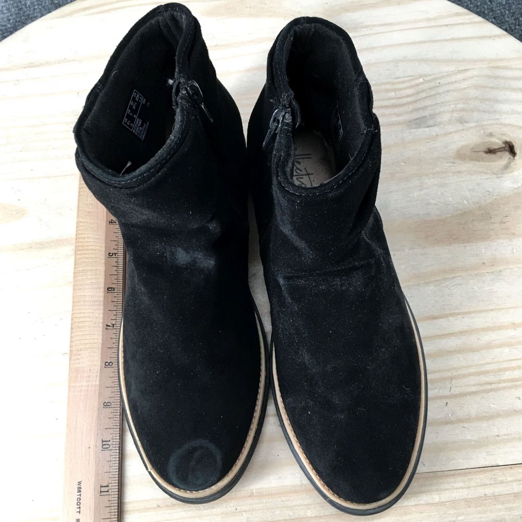 Clarks Clarks Boots Womens 7 M Sharon Swing Ankle Booties Wedge Black Suede Zipper Size US 7 / IT 37 - 7 Thumbnail