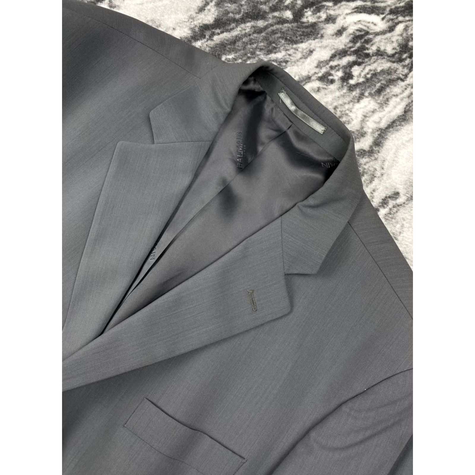 Balmain Balmain Wool 2 Piece Blazer Pants Men 44L Gray Size 44R - 4 Thumbnail