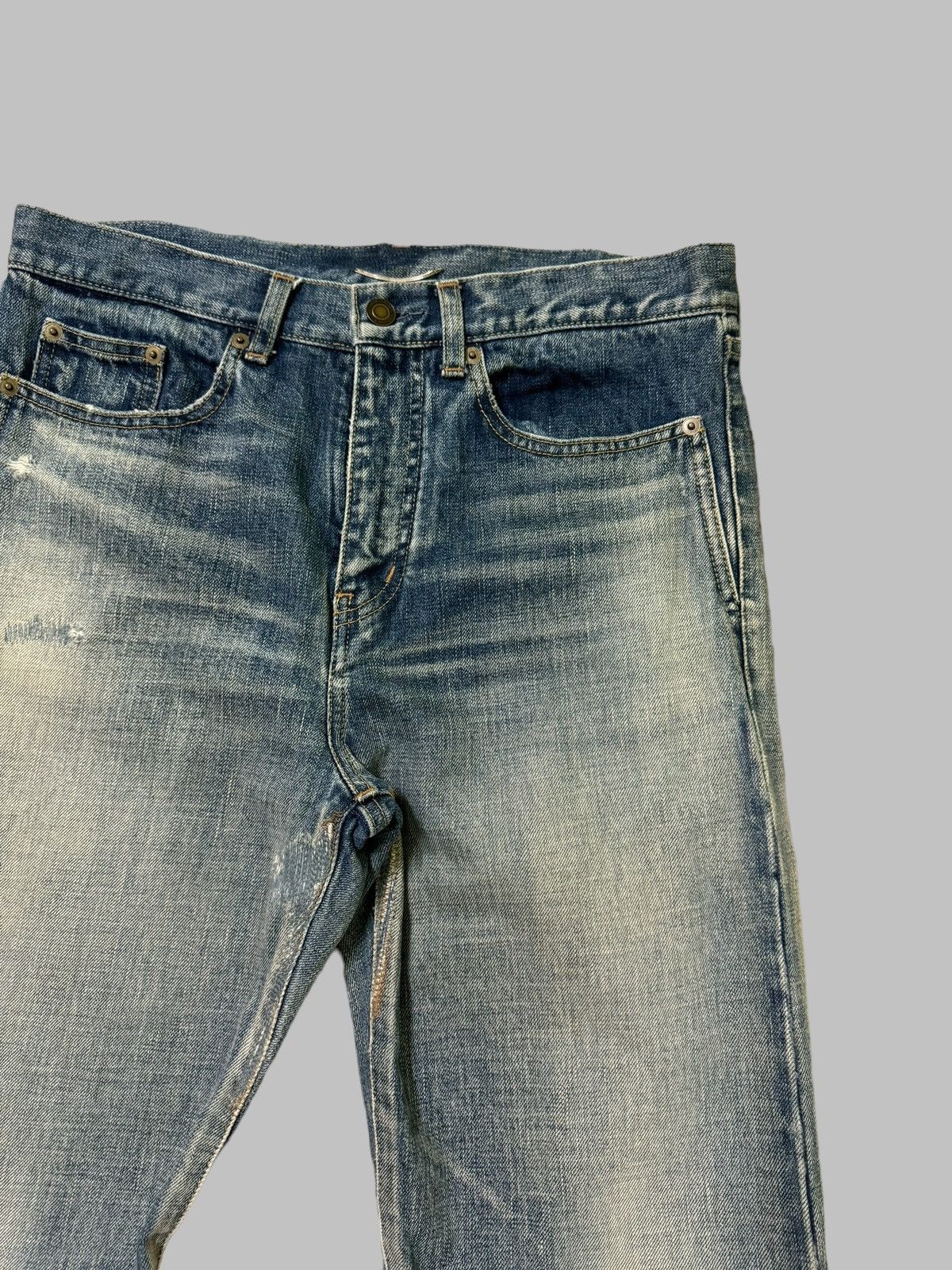 Saint Laurent Paris SAINT LAURENT PARIS D16 MUDDY WASH DISTRESSED DENIM JEAN Size US 31 - 5 Thumbnail