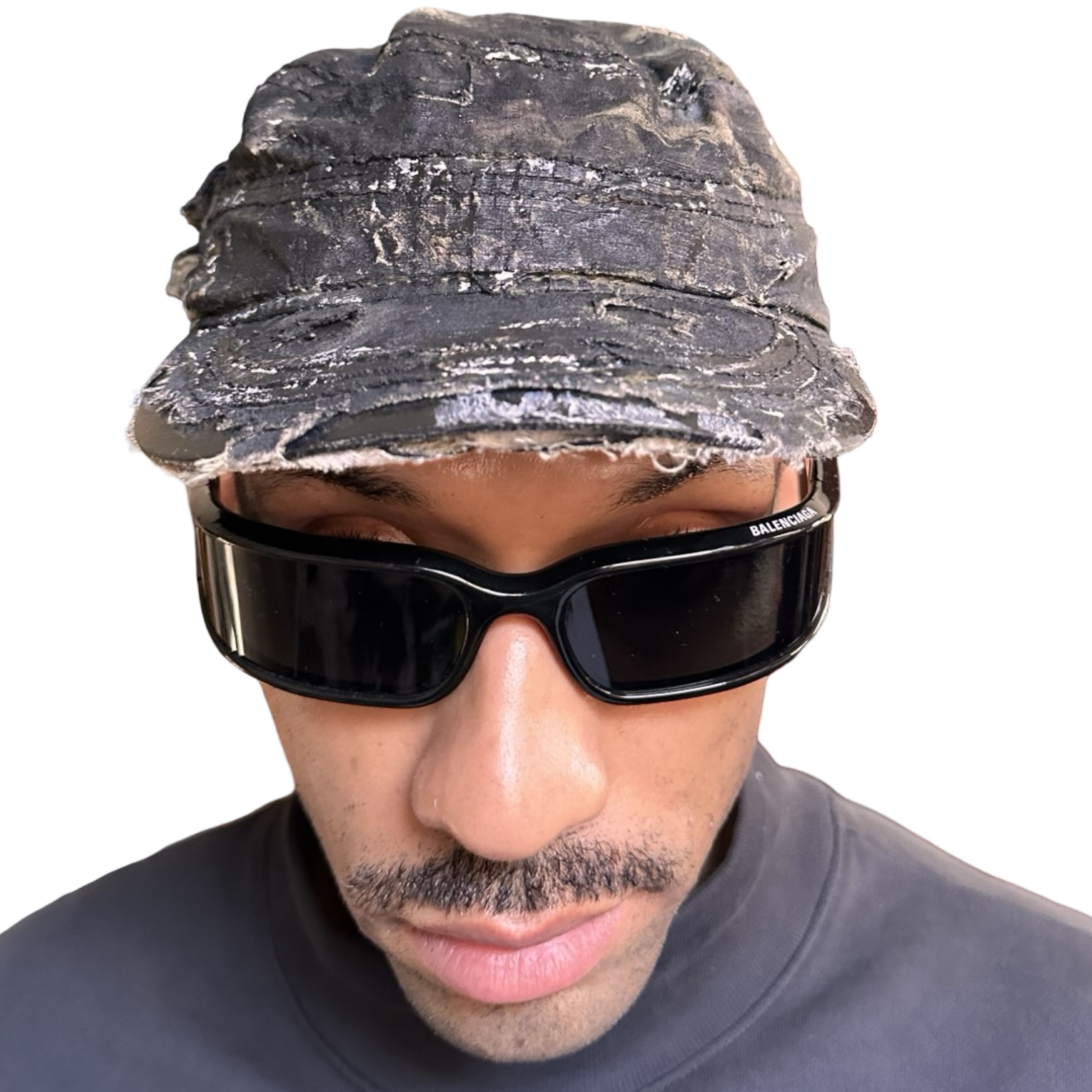 Vintage ASTROBOI* Retro Green Distressed Camouflage Painted Hat Size ONE SIZE - 4 Thumbnail