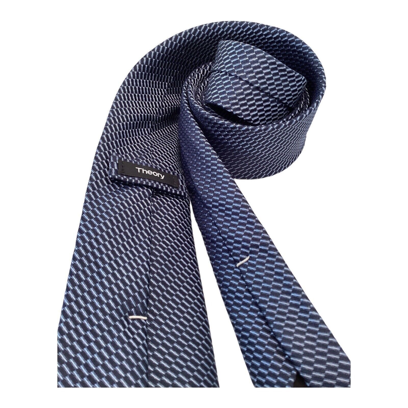 Theory THEORY Blue Striped Luxury Designer Silk Tie Hand Made In U Size ONE SIZE - 3 Thumbnail