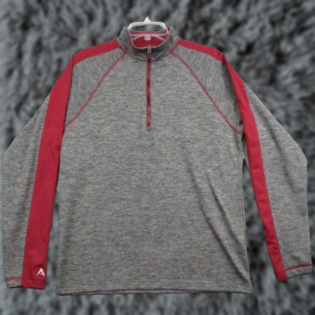 Vintage Antiqua 1/4 Zip Pullover Medium Gray Burgandy Men's Long Sleeve Stretch Shirt Regular Size M Gray Royal Theme Apparel Performance Golf VINTAGE No Size US M / EU 48-50 / 2 - 1 Thumbnail