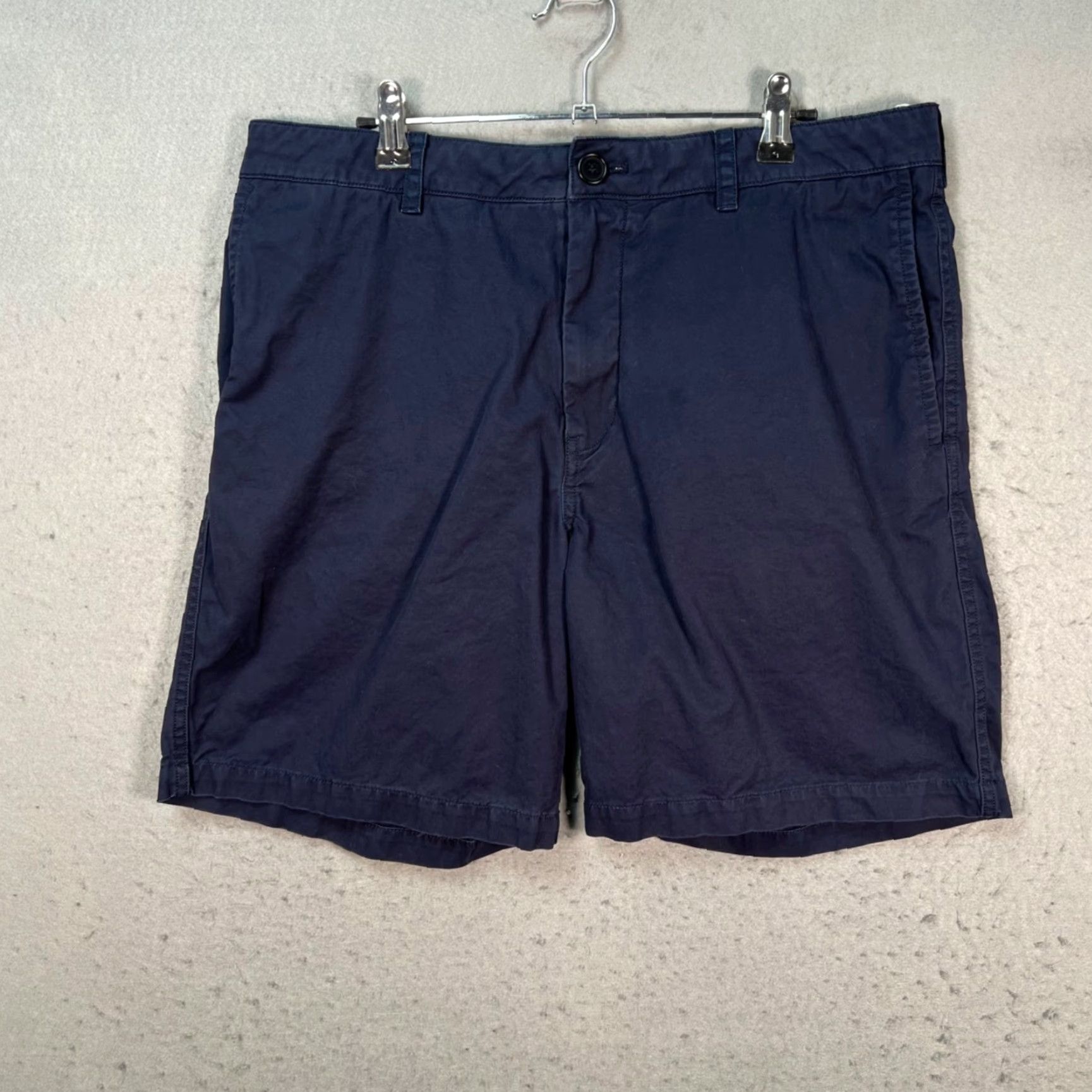 Arket Arket Mens Size 50 Navy Blue Cotton Twill Chino Shorts Men Regular Inseam 6 in Summer Casual Vintage No Size US 34 / EU 50 - 2 Thumbnail