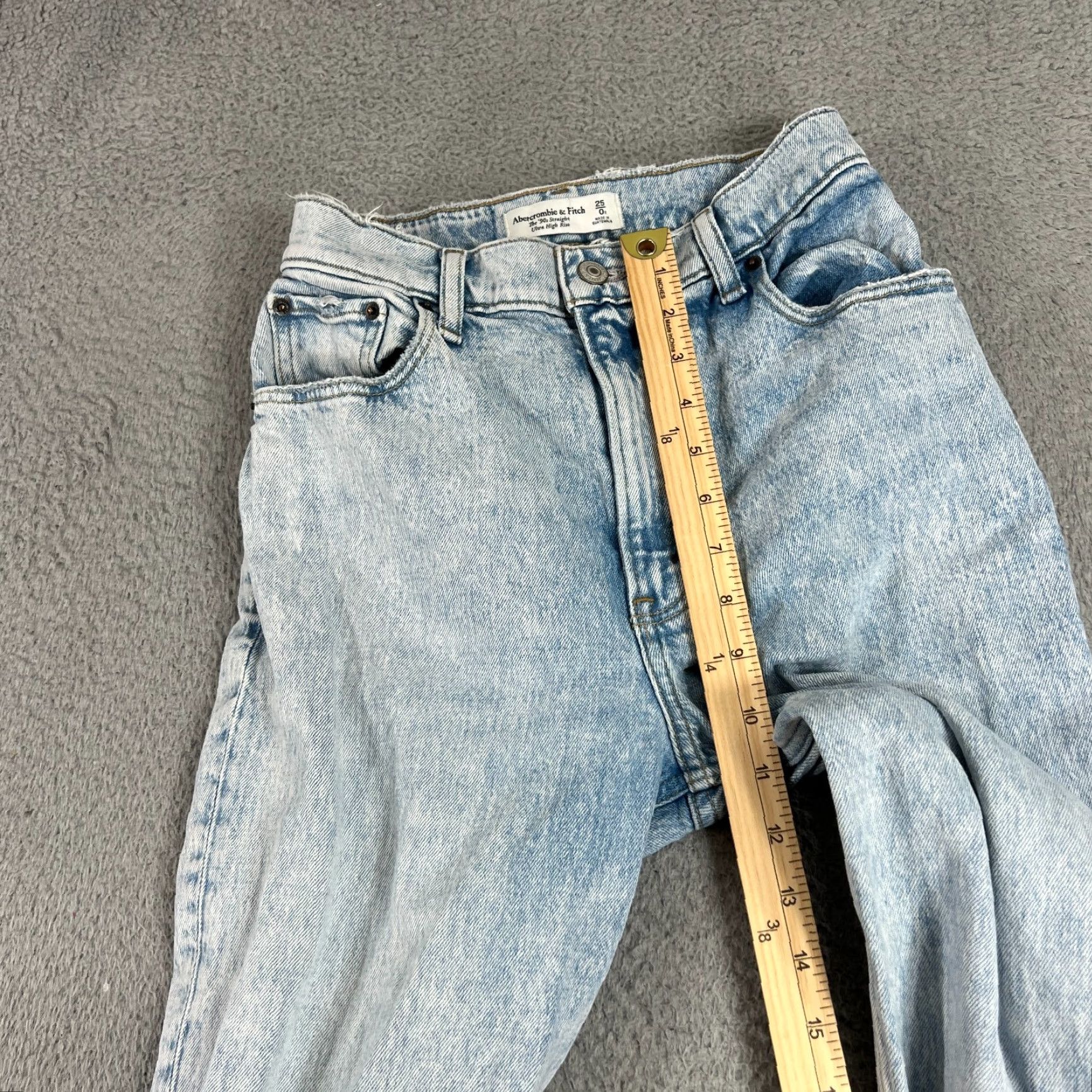 Abercrombie & Fitch Abercrombie & Fitch Jeans Women 0 25 Blue 90s Straight High Rise Denim Vintage No 5-Pocket Womens Wide Range of Seasons Size 25" / US 0 / IT 36 - 4 Thumbnail