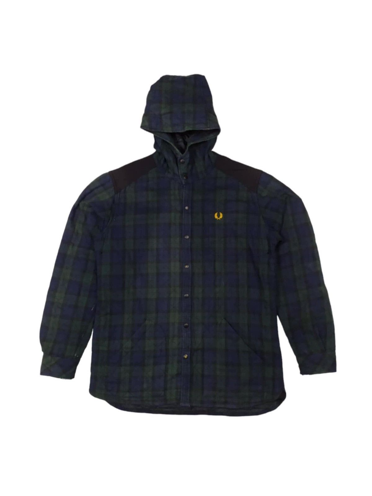 Fred Perry × Vintage VINTAGE Fred Perry Quilte Distressed Hooded Jacket Size US XL / EU 56 / 4 - 1 Thumbnail