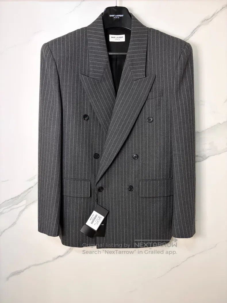Saint Laurent Paris Saint Laurent Paris Wide Shoulder Wool Double-Breasted Sui Size US M / EU 48-50 / 2 - 1 Thumbnail
