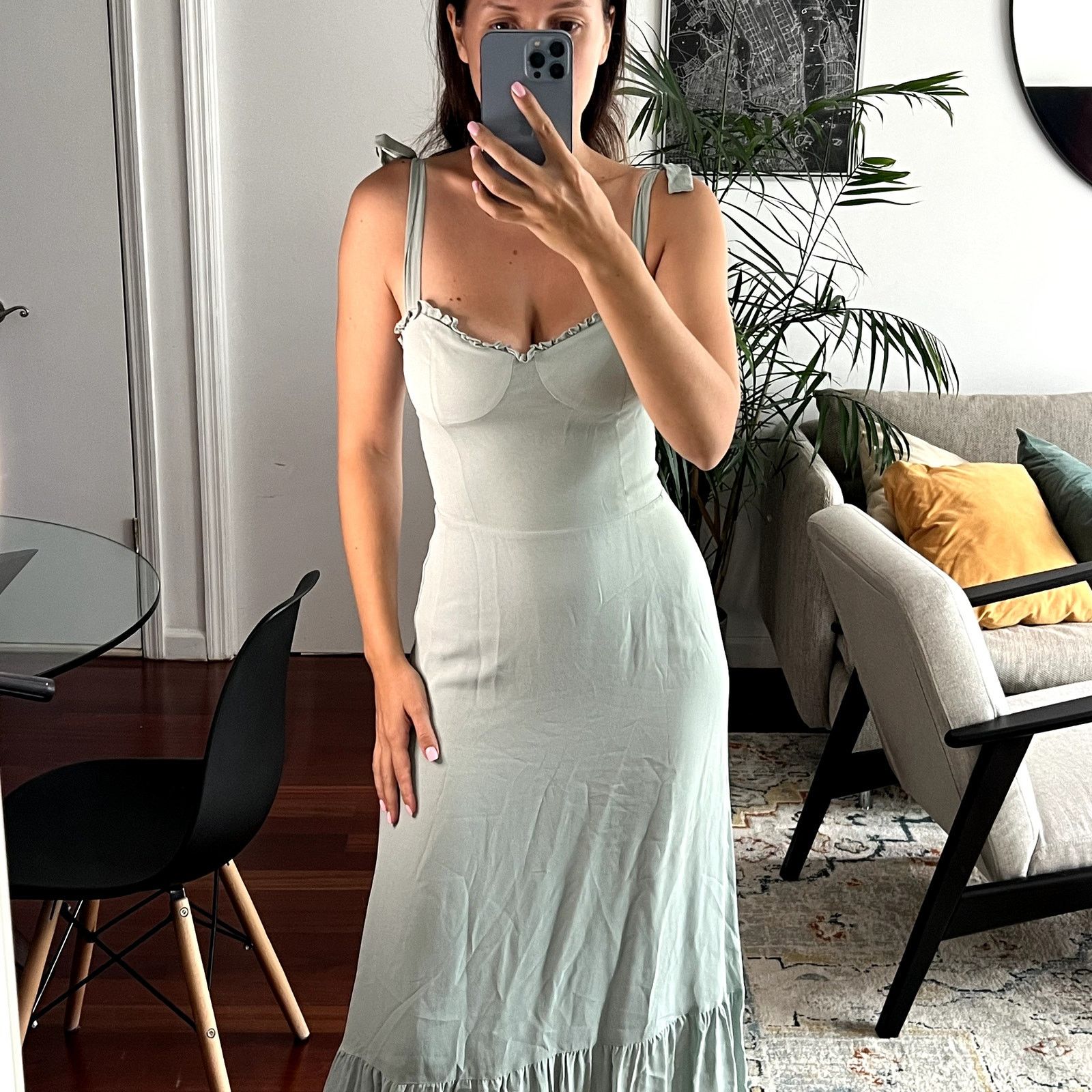Reformation Reformation Nikita dress midi size 2 Celadon green | Grailed