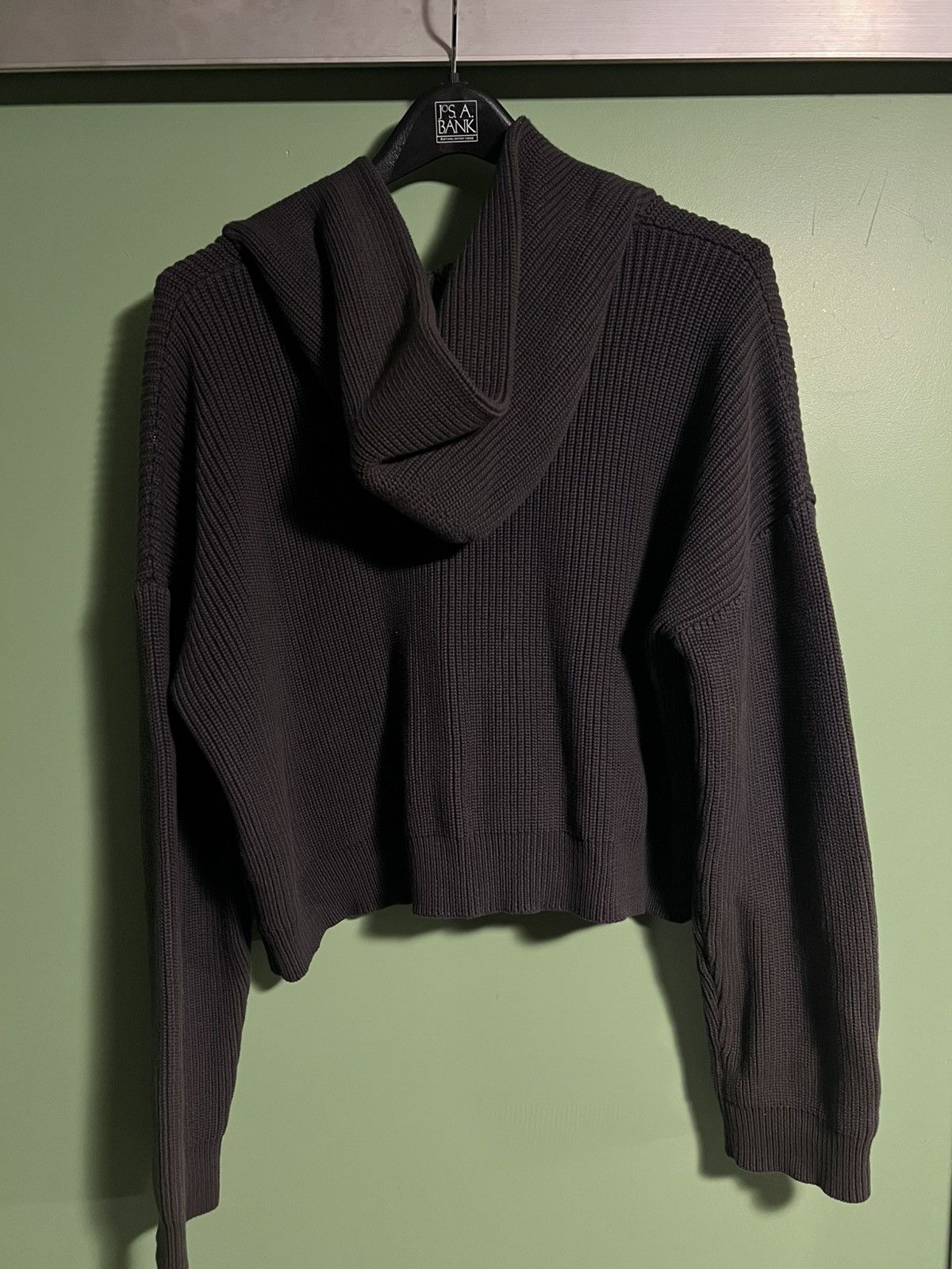 Lac Demure "GRAPHITE" CROPPED KNITTED FISHERMAN ZIP HOODIE Size US L / EU 52-54 / 3 - 4 Thumbnail