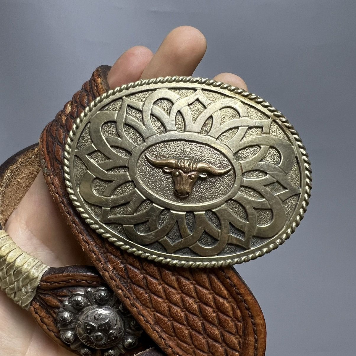 Vintage Vintage cowboy leather belt Size ONE SIZE - 10 Thumbnail